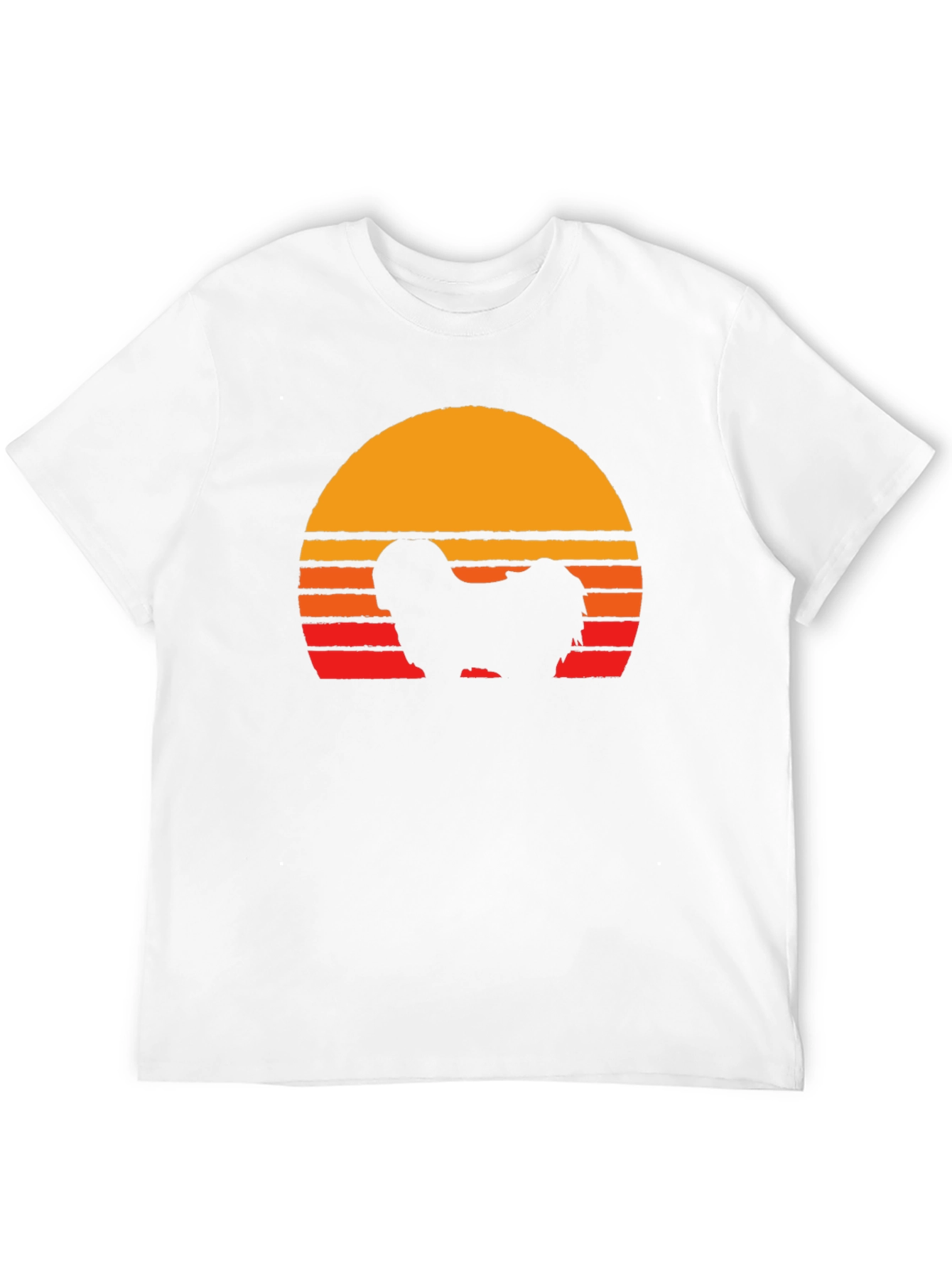 Retro Dog Silhouette T-Shirt - Sunset Graphic Tee