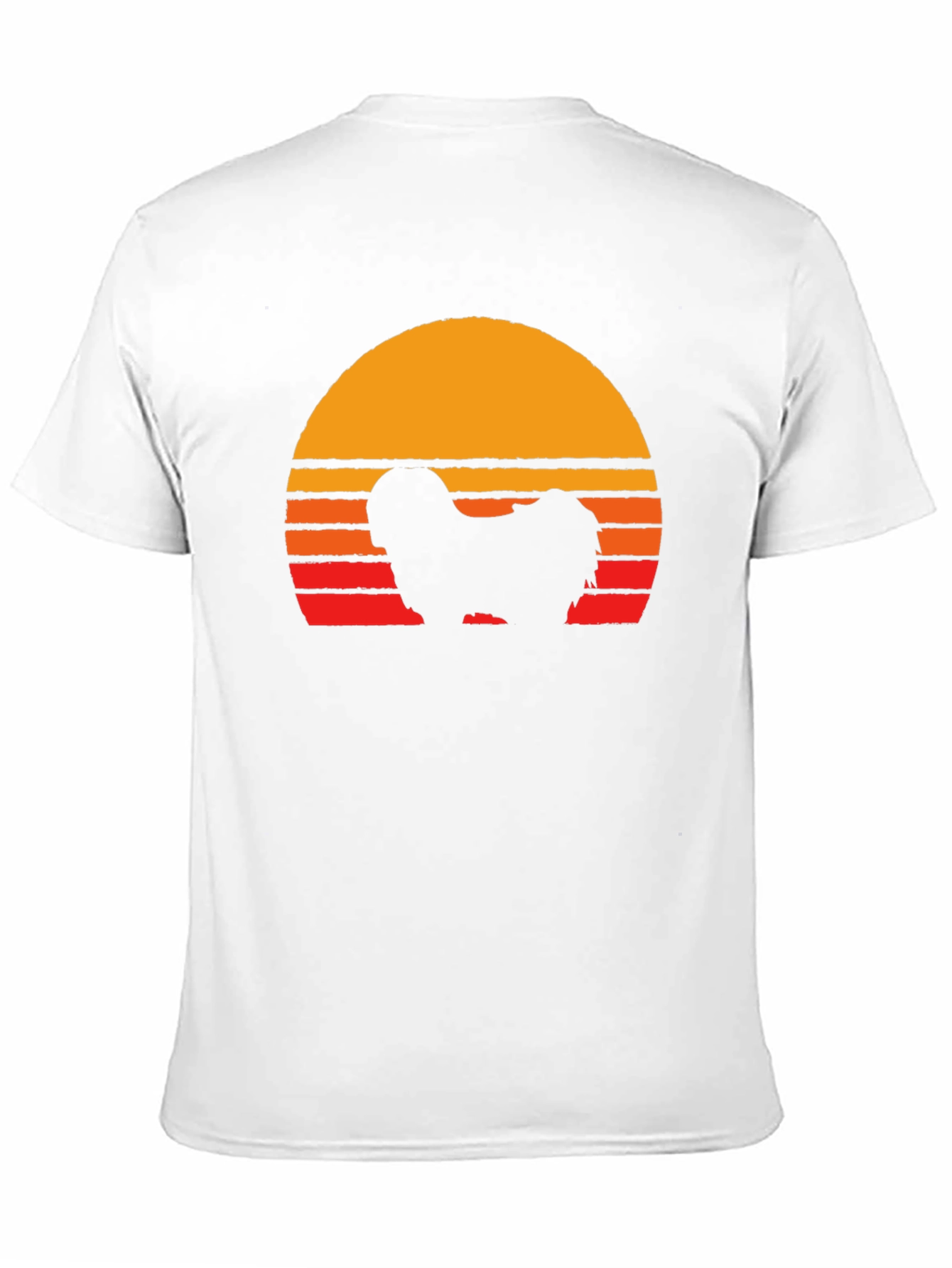 Retro Dog Silhouette T-Shirt - Sunset Graphic Tee