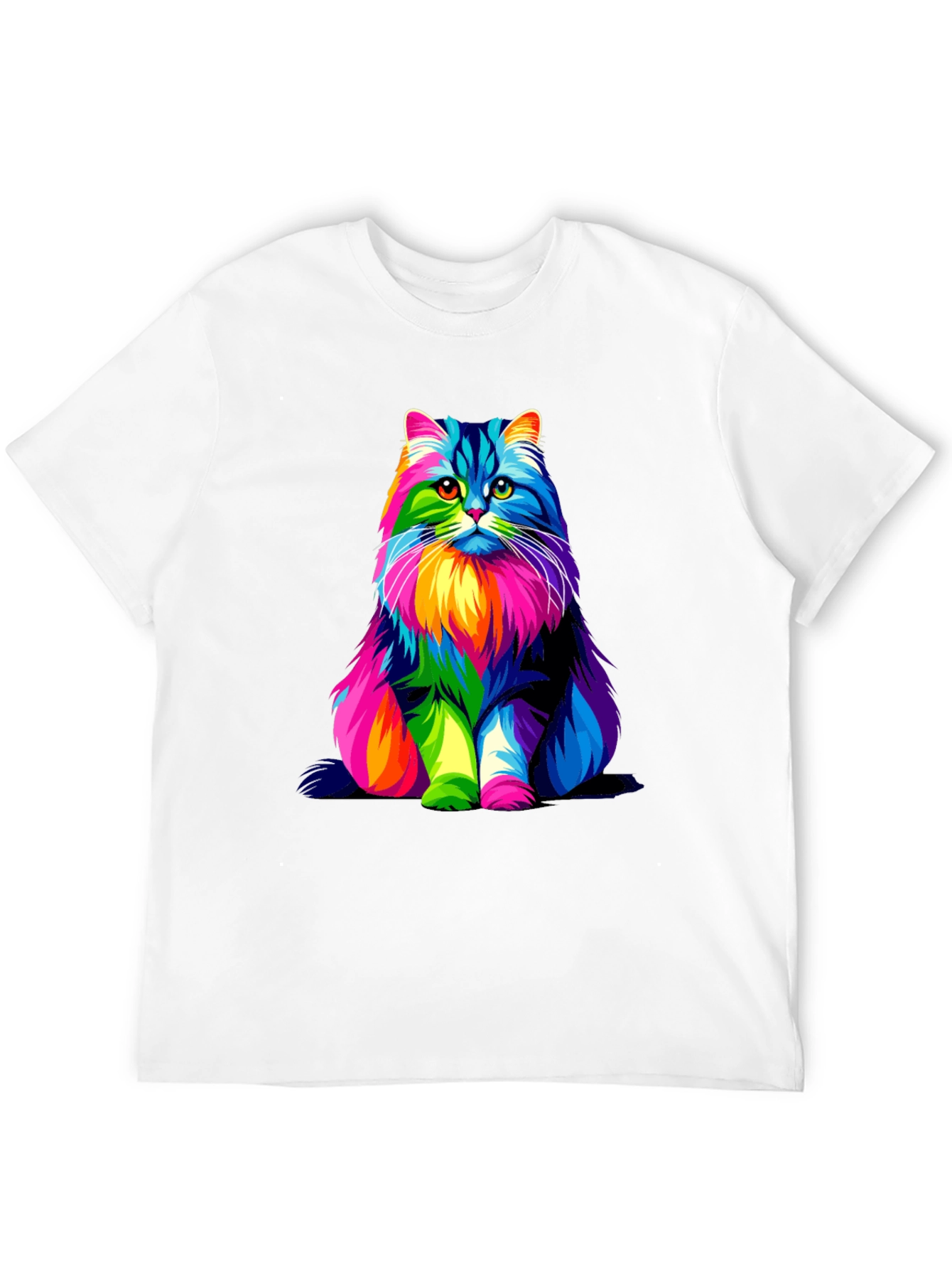 Rainbow Cat Graphic Tee - Mens Black T-Shirt