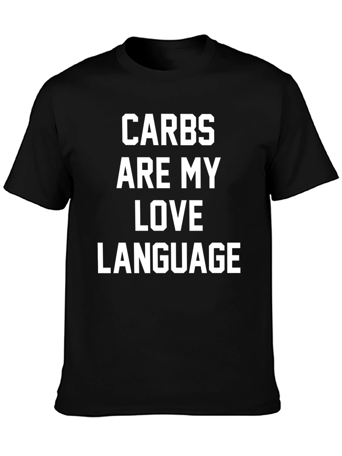 Carbs Are My Love Language Black T-Shirt