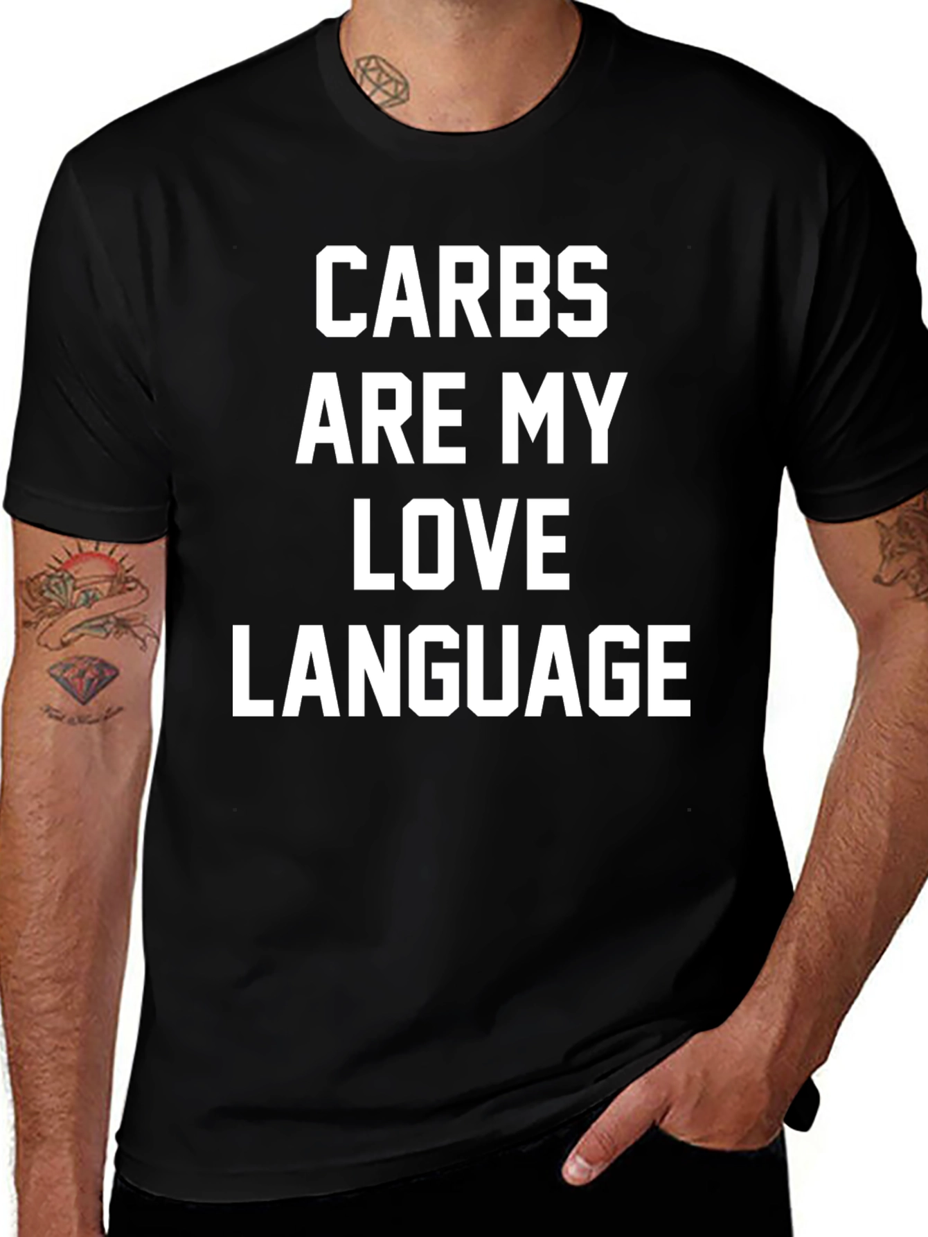 Carbs Are My Love Language Black T-Shirt