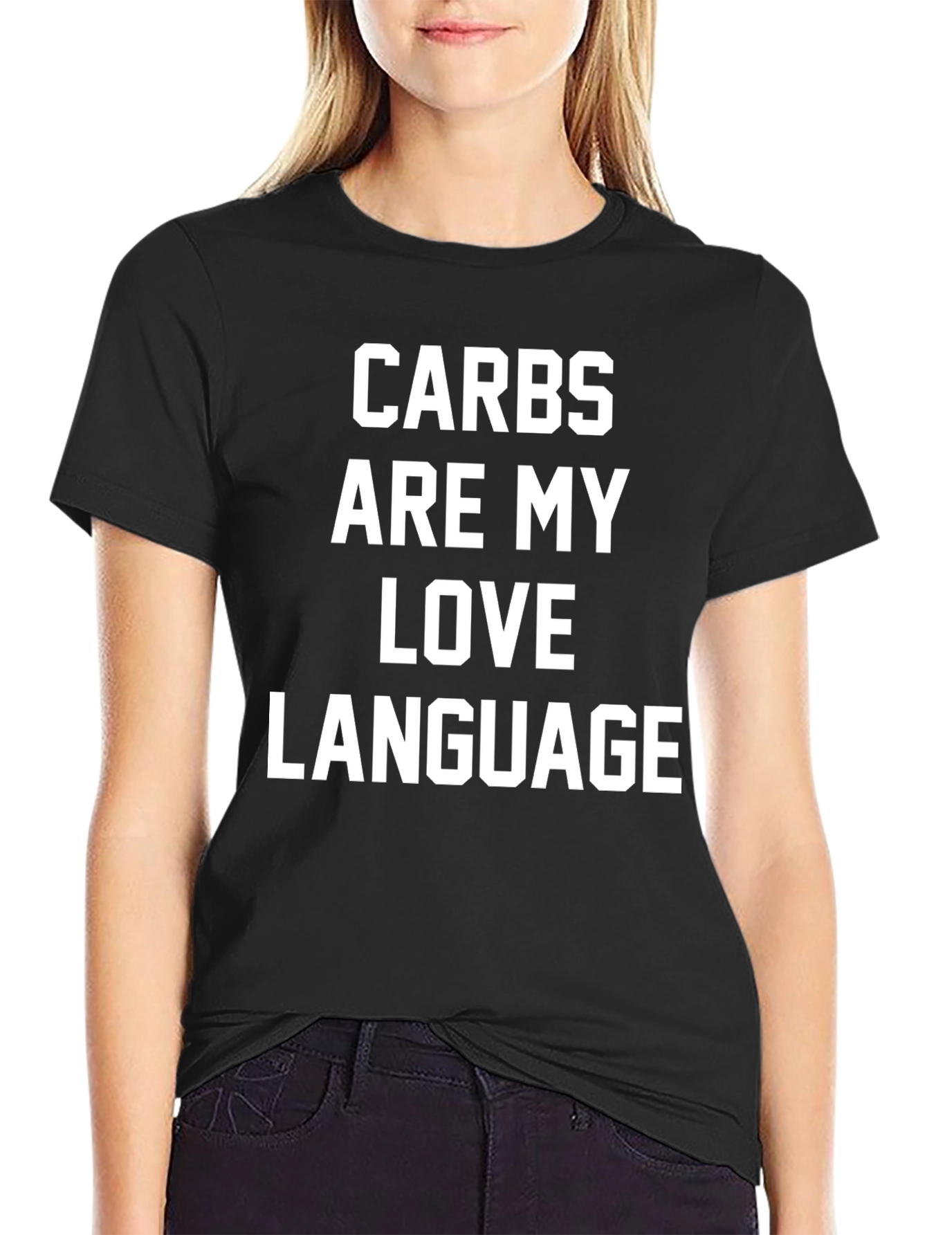 Carbs Are My Love Language Black T-Shirt
