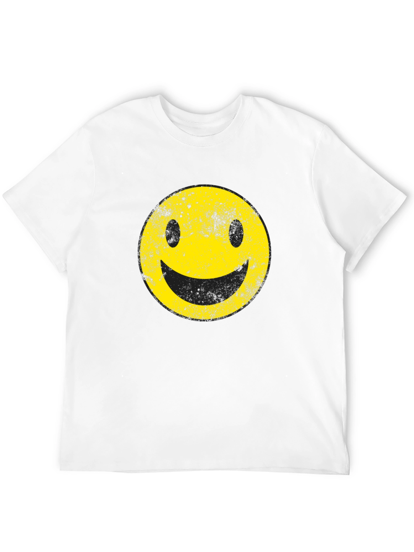 Distressed Smiley Face Graphic T-Shirt