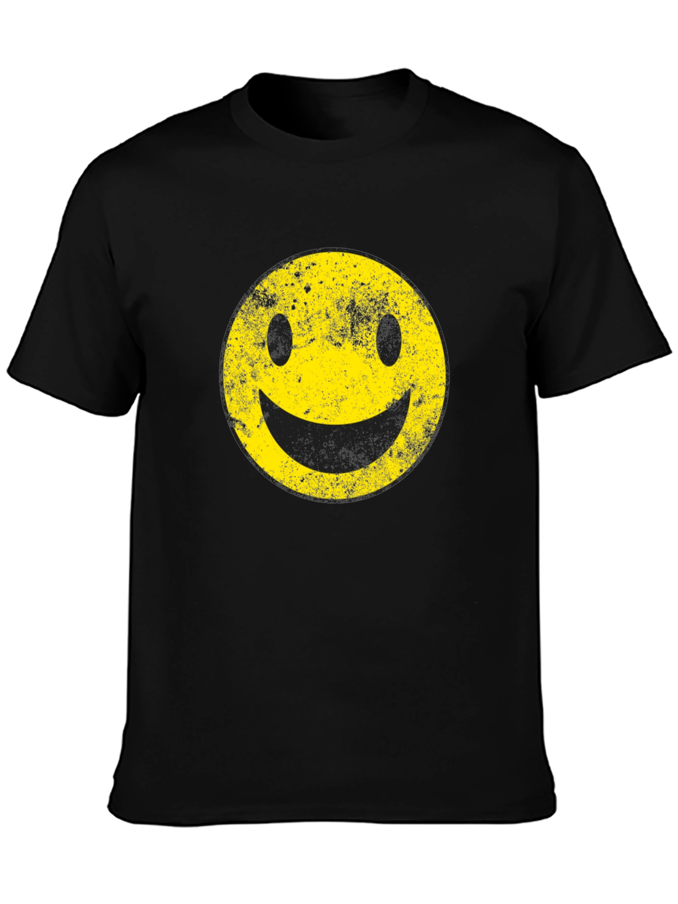 Distressed Smiley Face Graphic T-Shirt
