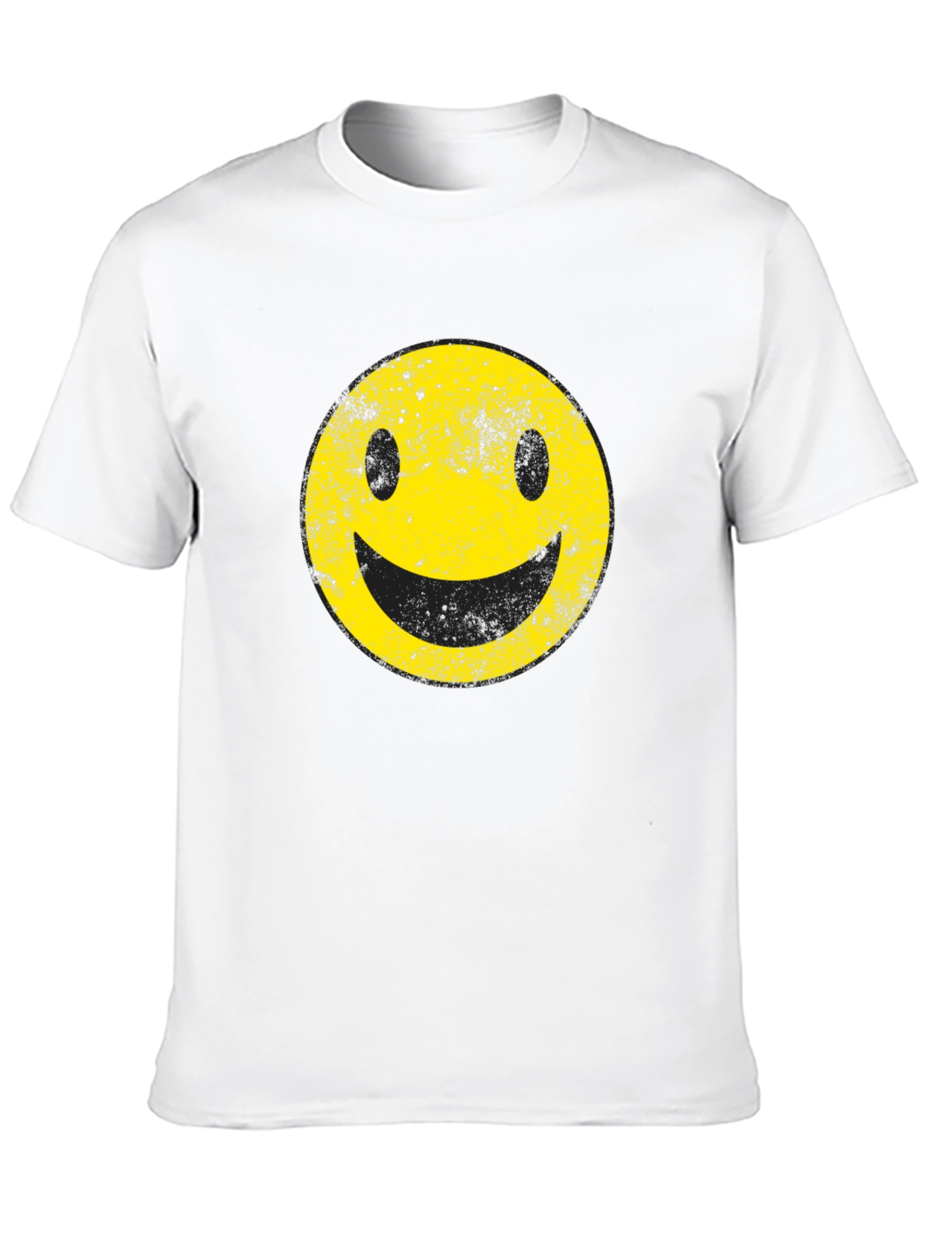Distressed Smiley Face Graphic T-Shirt