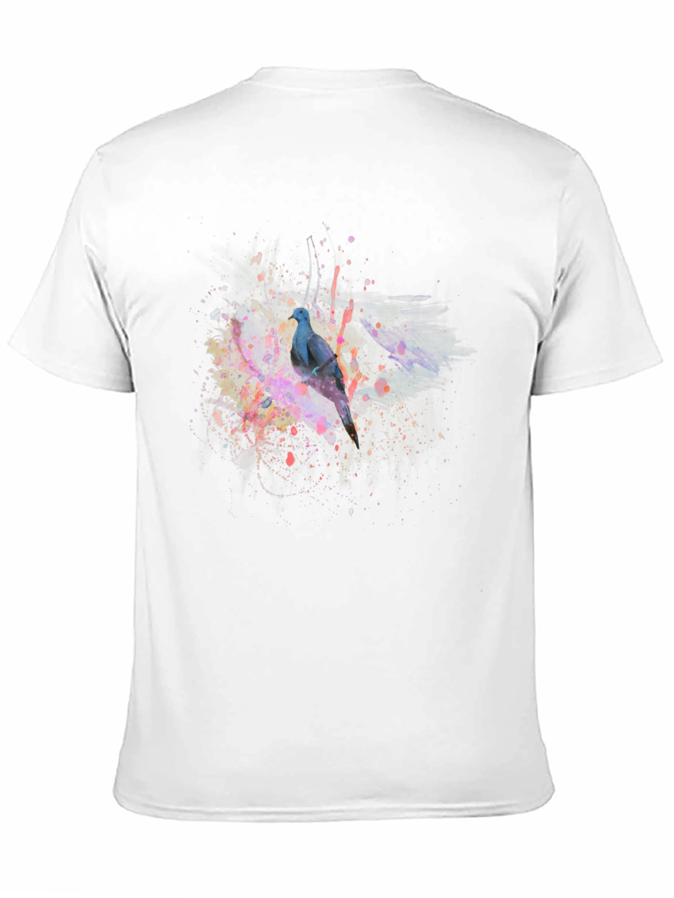 Abstract Bird Print Black T-Shirt