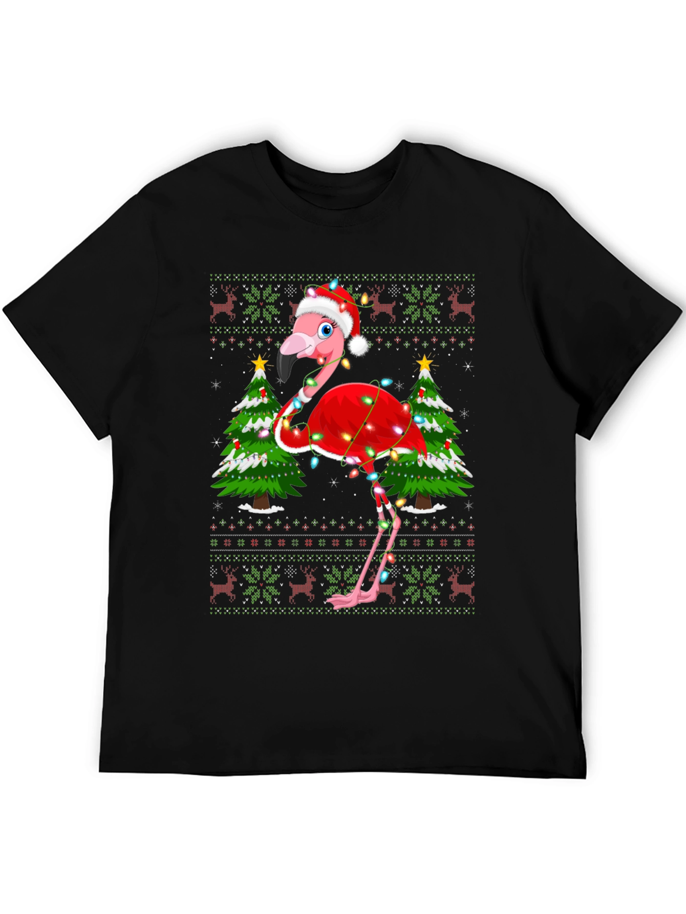 Festive Flamingo Christmas T-Shirt
