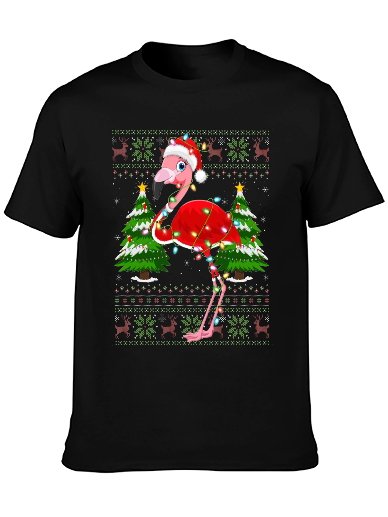 Festive Flamingo Christmas T-Shirt