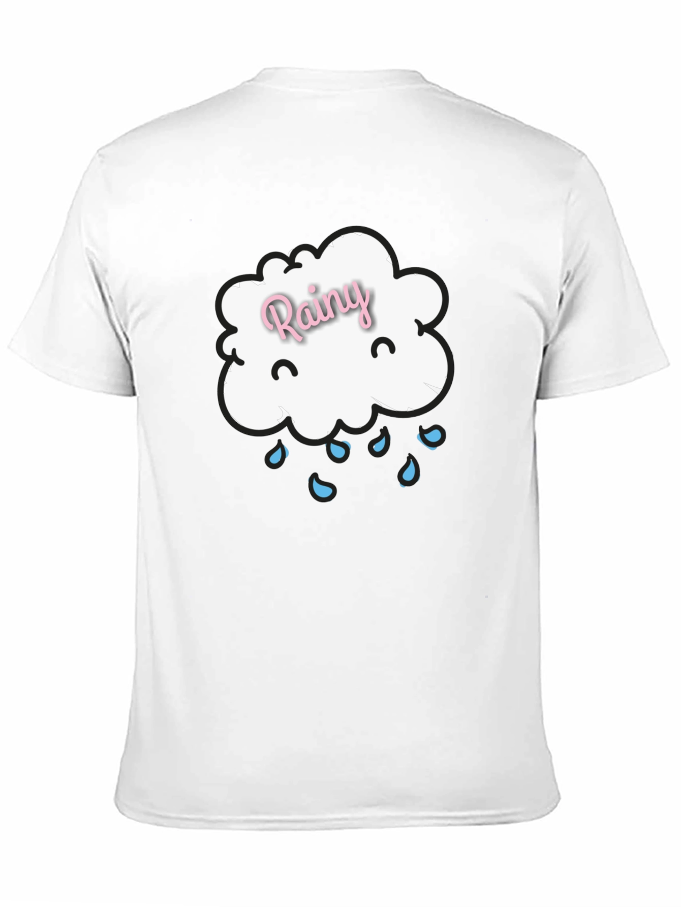 Rainy Cloud Graphic Tee - Black Cotton T-Shirt