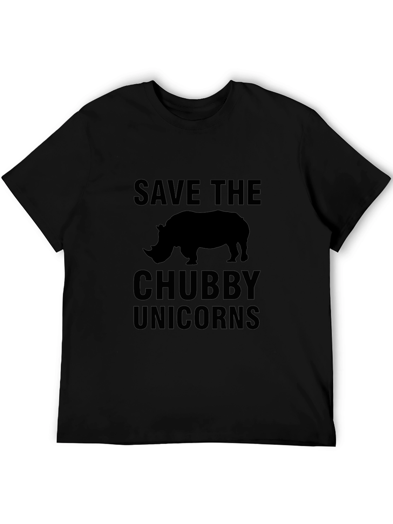 Save The Chubby Unicorns Black T-Shirt