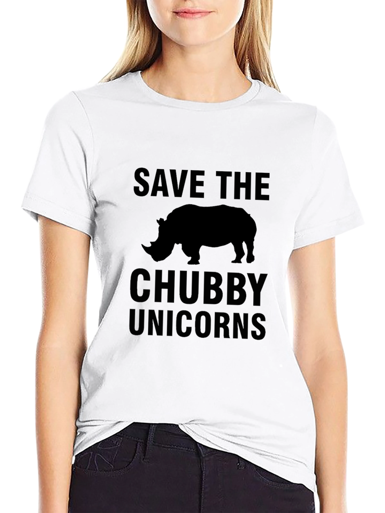 Save The Chubby Unicorns Black T-Shirt