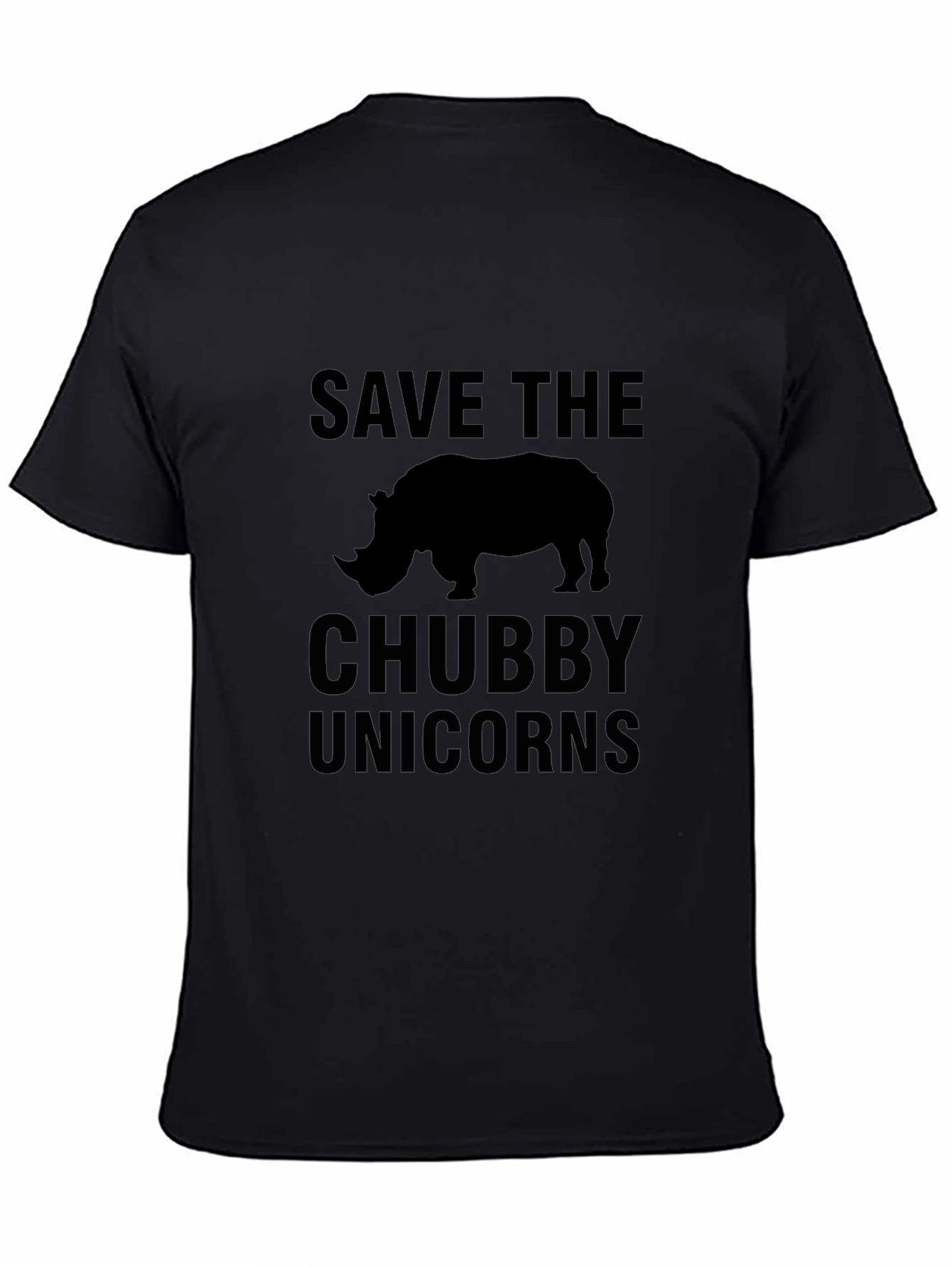 Save The Chubby Unicorns Black T-Shirt
