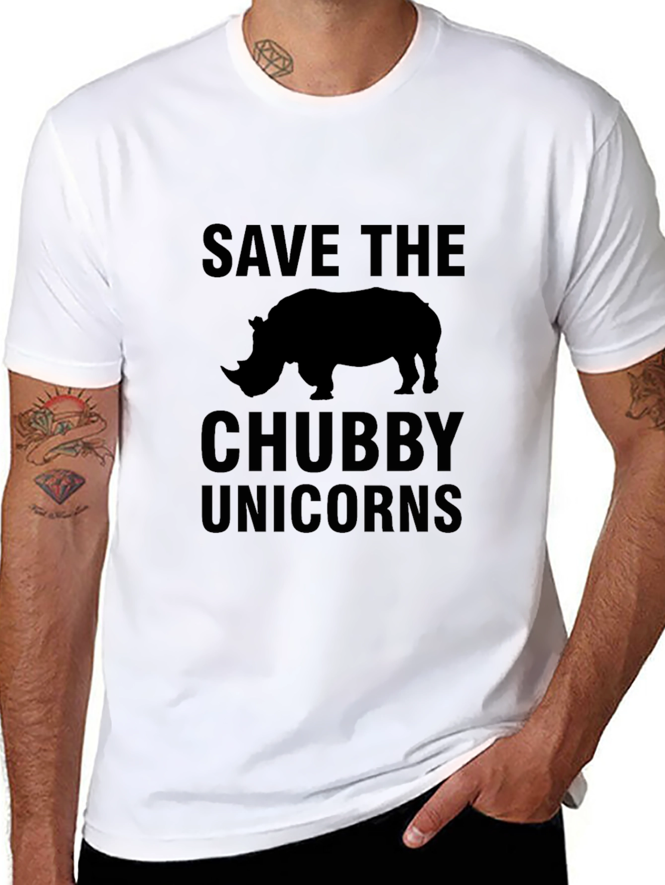 Save The Chubby Unicorns Black T-Shirt