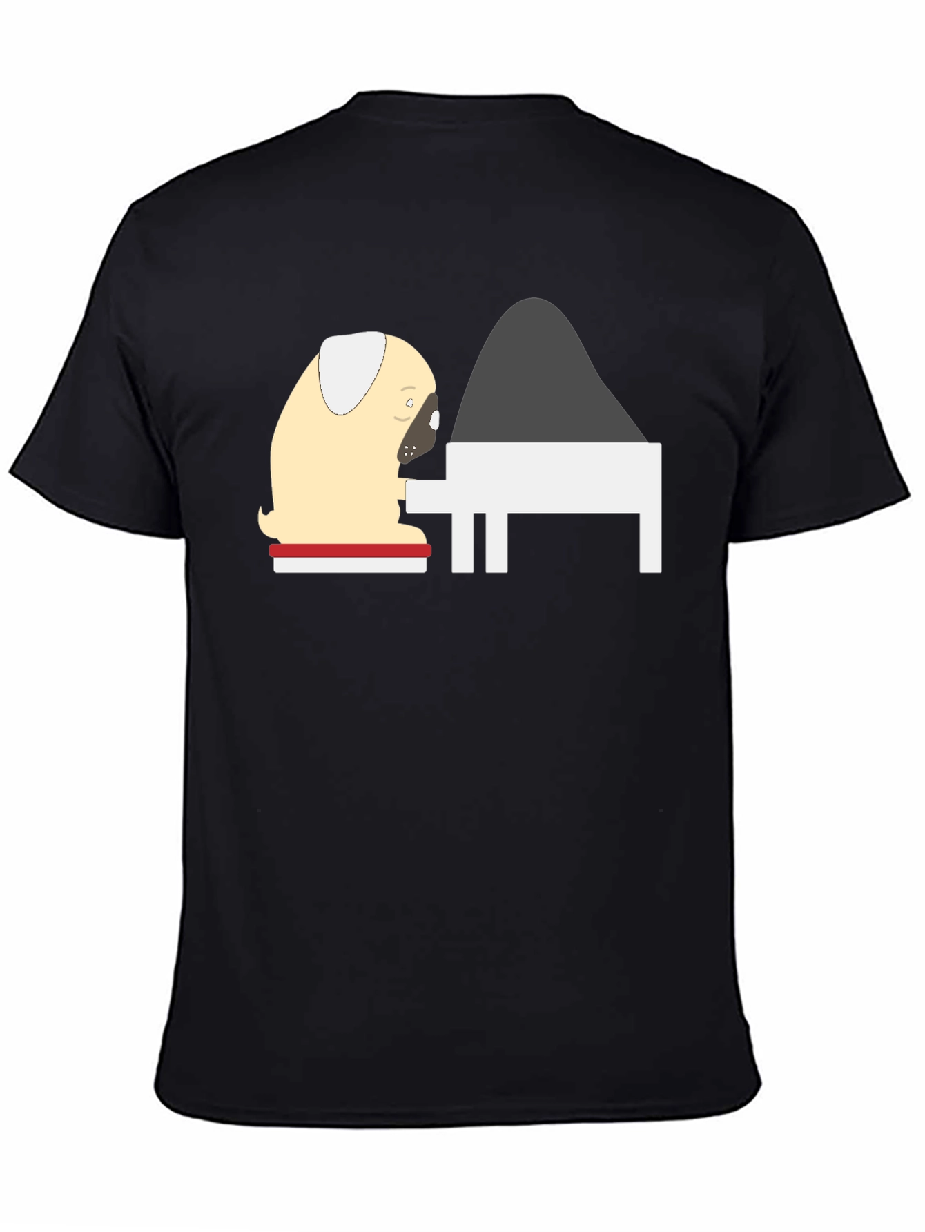 Pug Playing Piano Graphic Tee