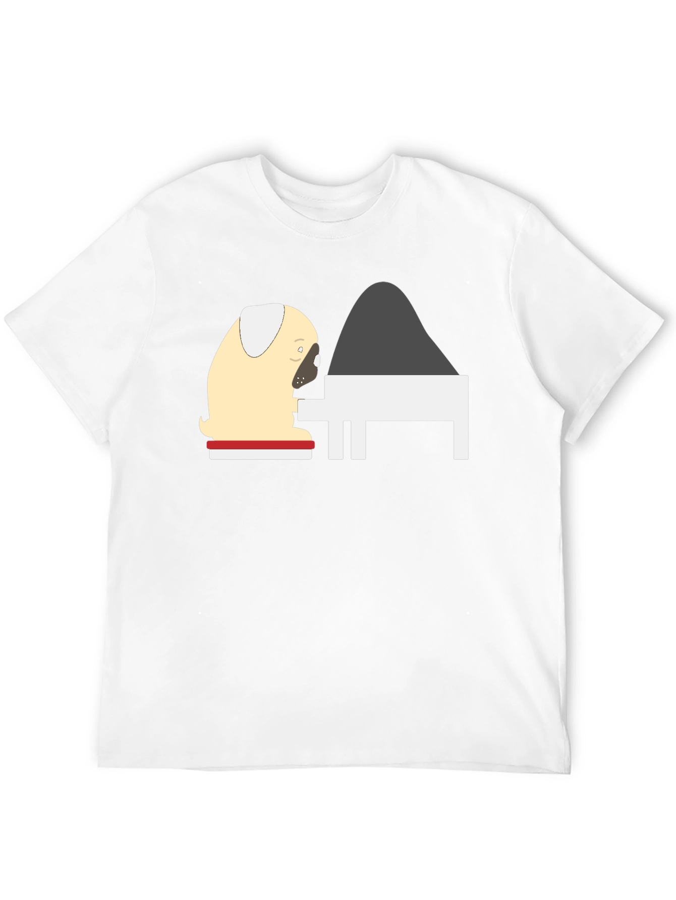 Pug Playing Piano Graphic Tee