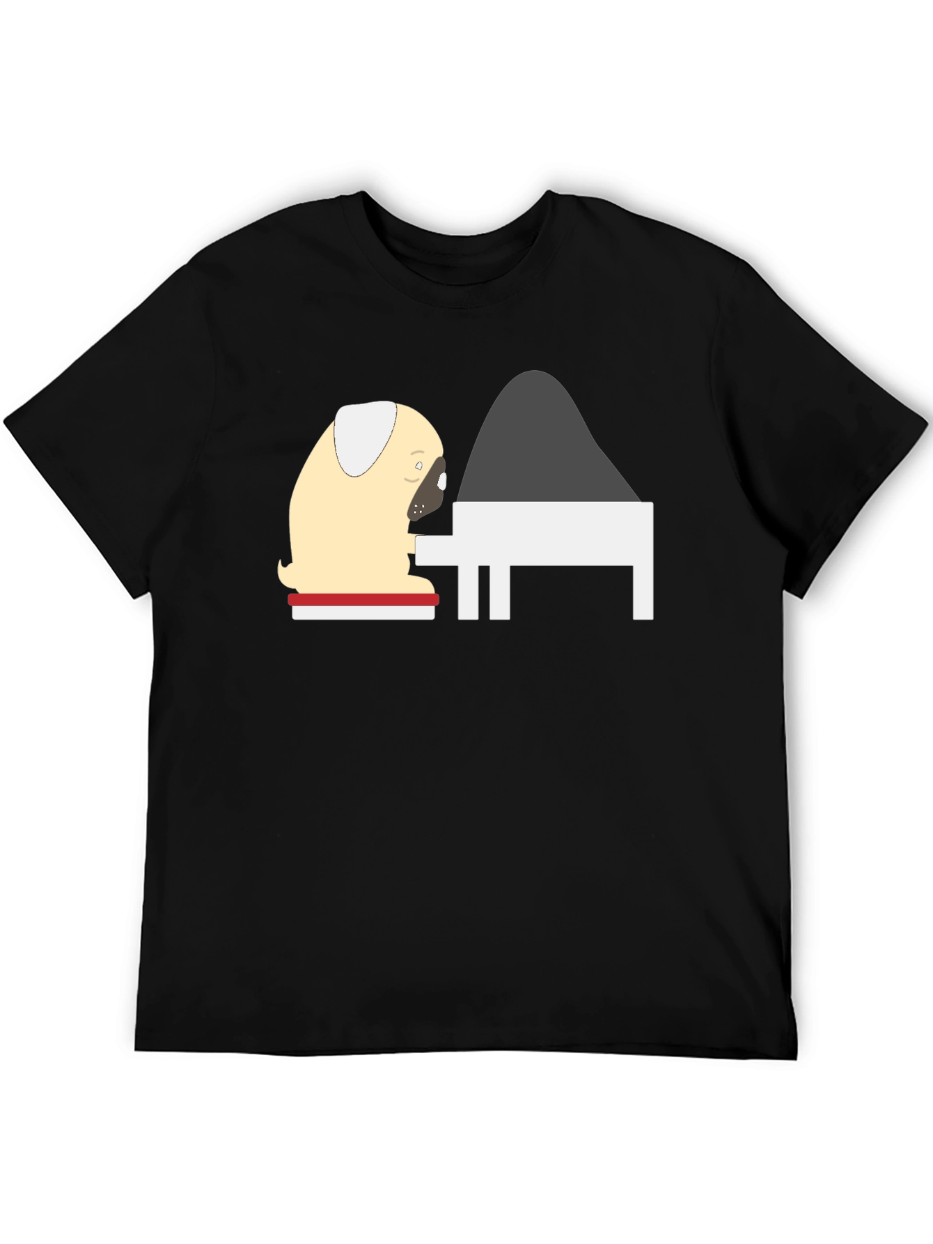 Pug Playing Piano Graphic Tee