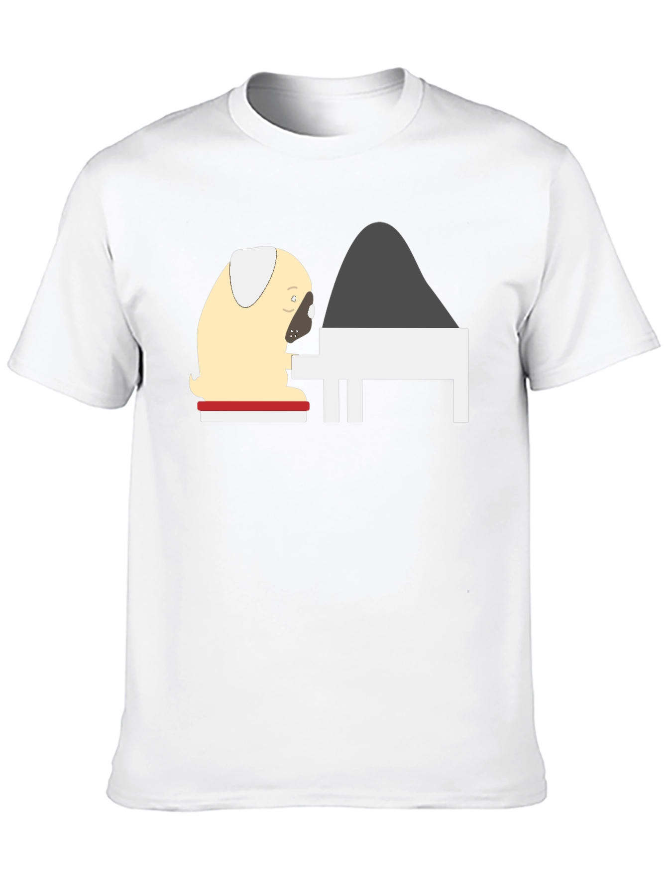 Pug Playing Piano Graphic Tee