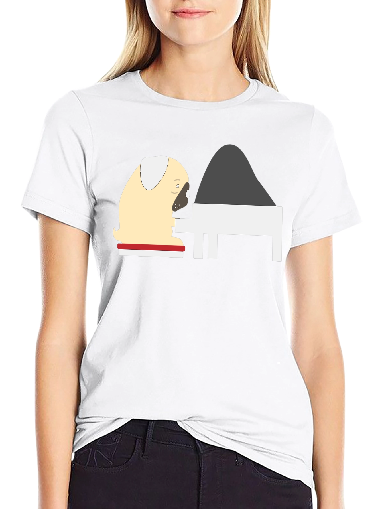 Pug Playing Piano Graphic Tee