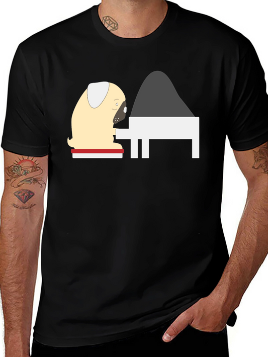 Pug Playing Piano Graphic Tee