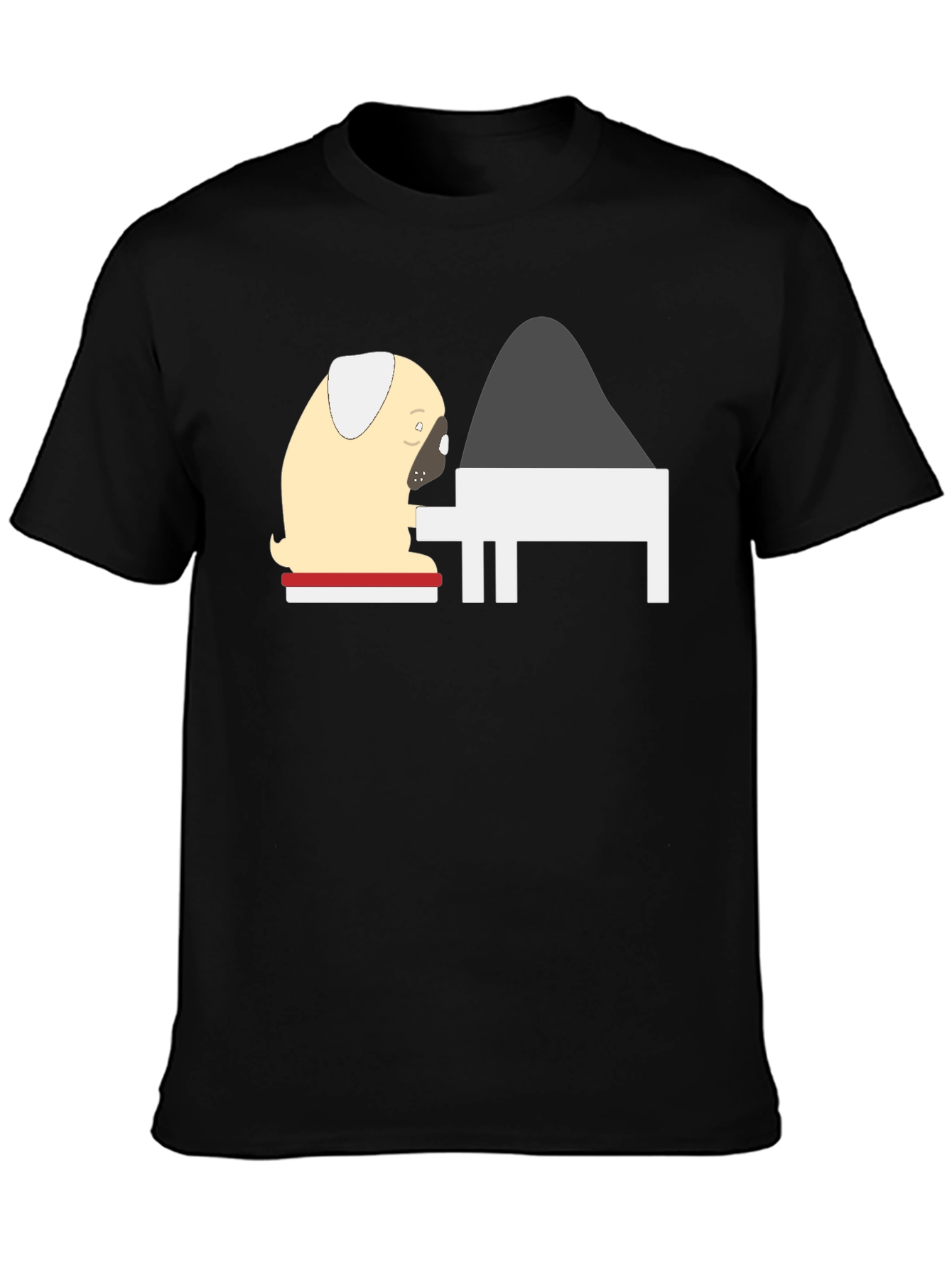 Pug Playing Piano Graphic Tee