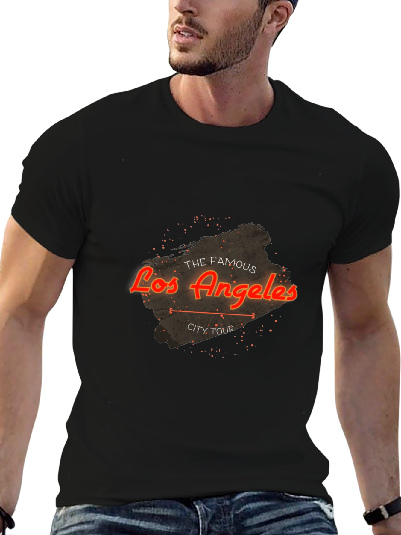 Los Angeles City Tour Black Graphic Tee