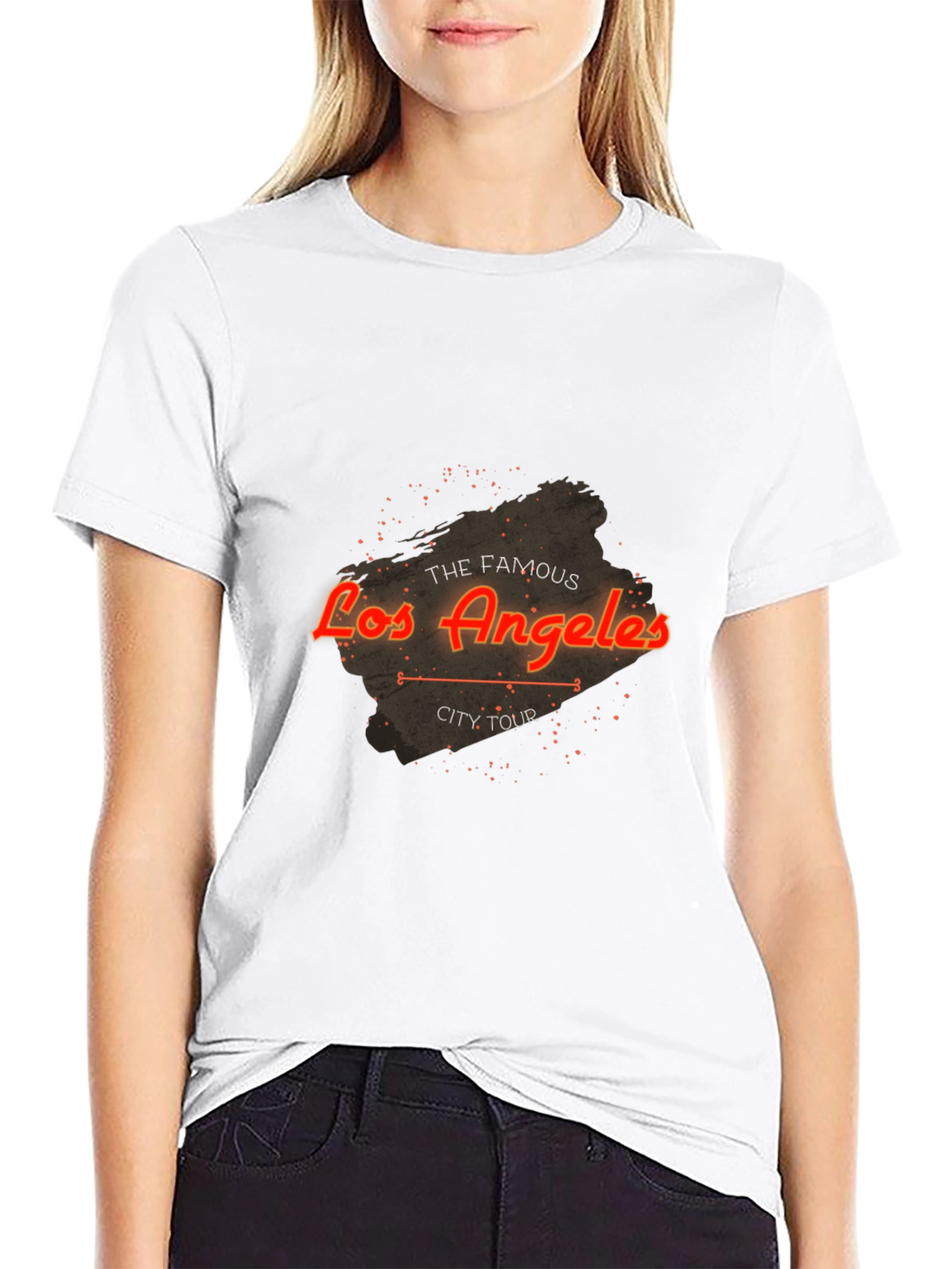 Los Angeles City Tour Black Graphic Tee