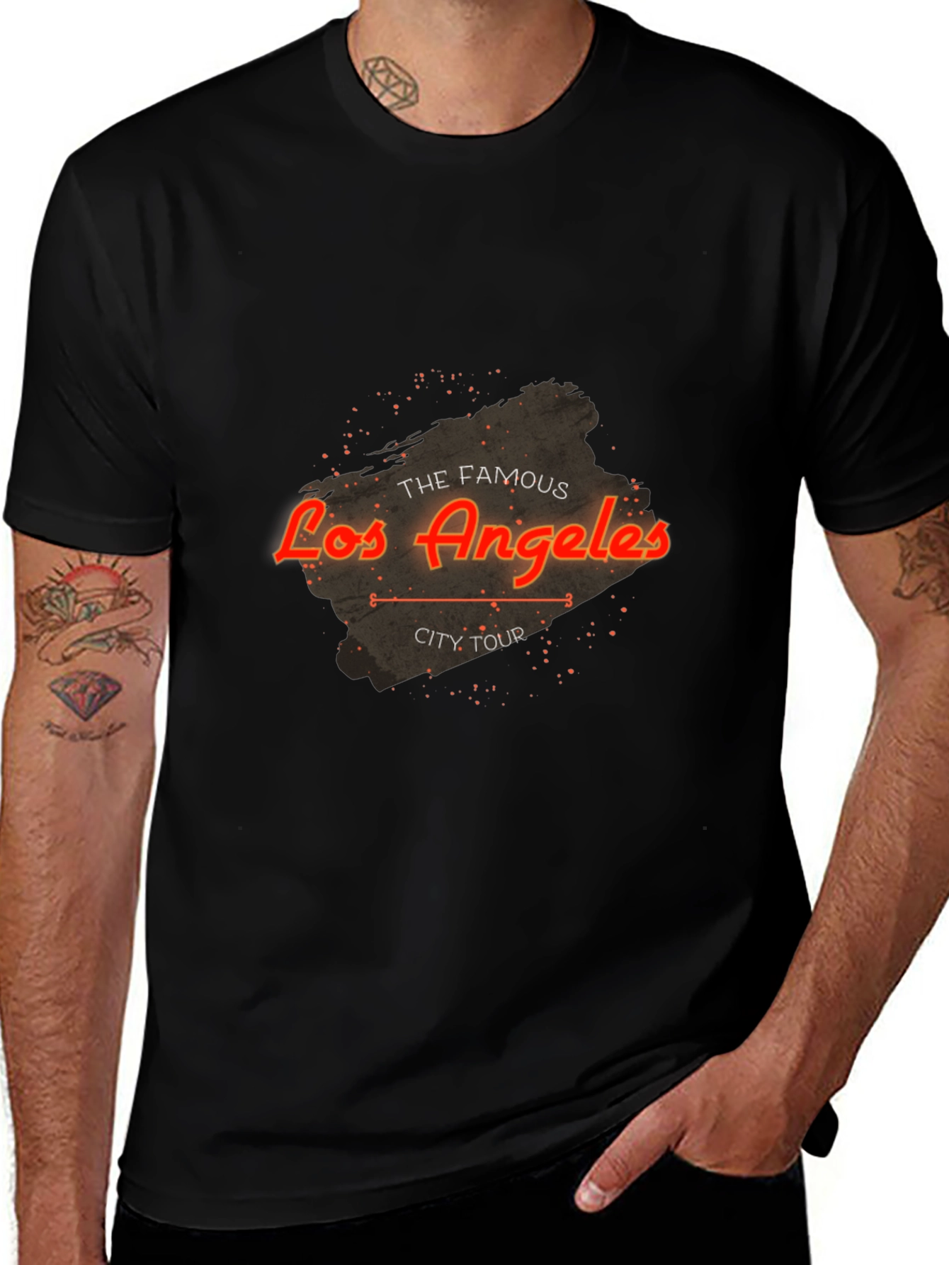 Los Angeles City Tour Black Graphic Tee