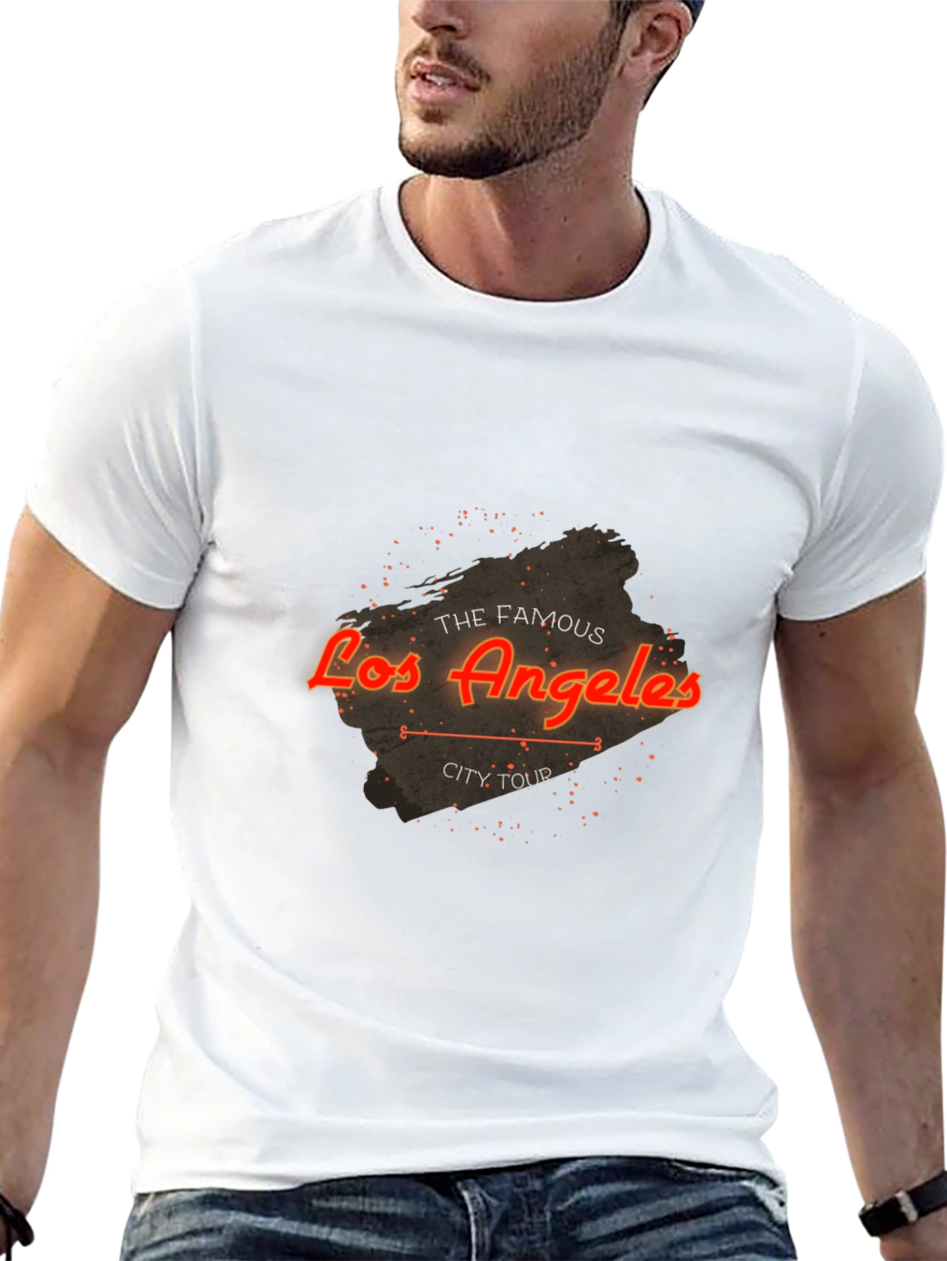 Los Angeles City Tour Black Graphic Tee