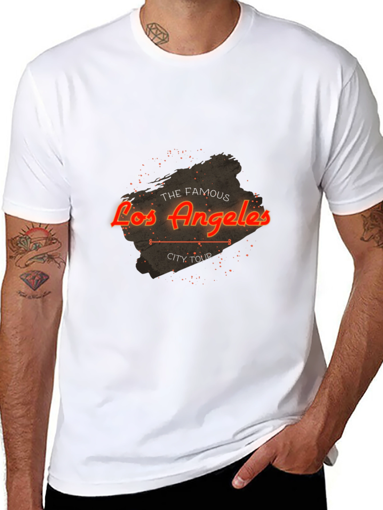 Los Angeles City Tour Black Graphic Tee
