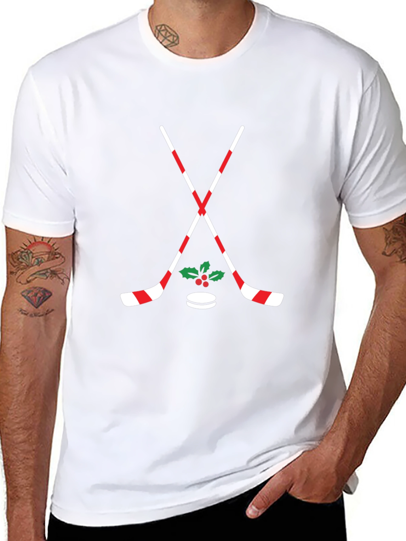 Festive Hockey T-Shirt: Holiday Cheer on Ice