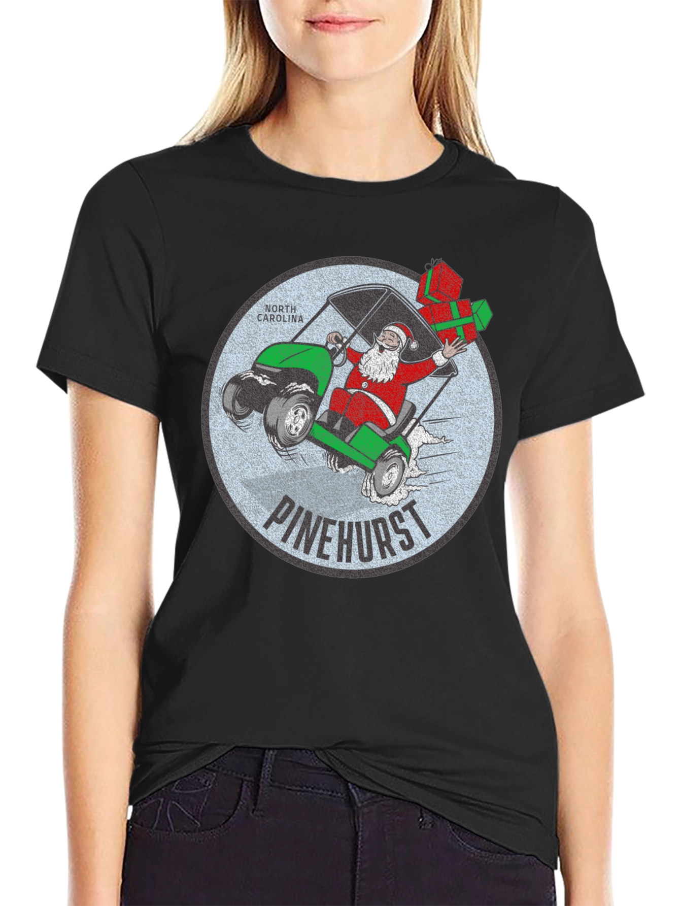 Pinehurst Santa Golf Cart T-Shirt