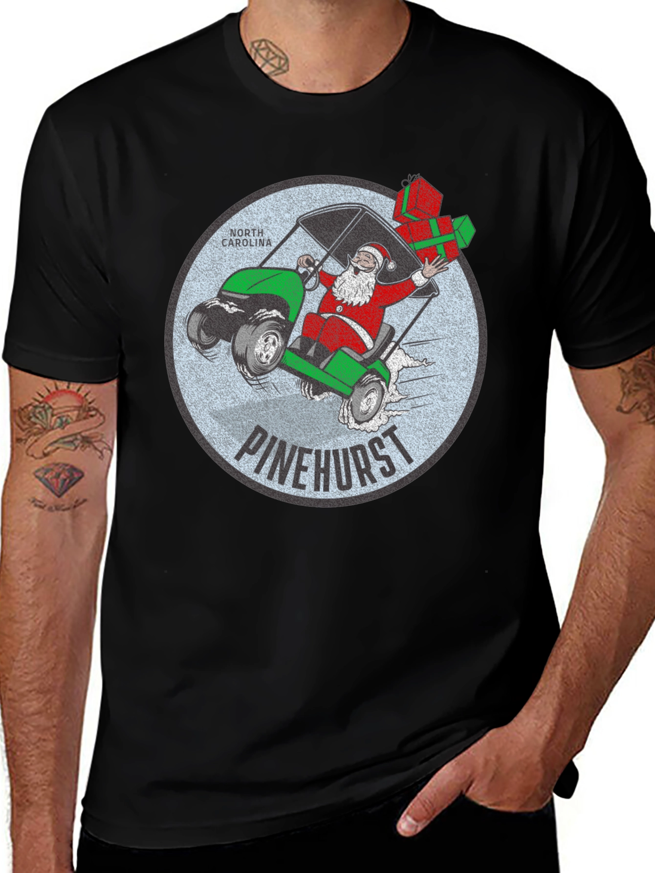 Pinehurst Santa Golf Cart T-Shirt