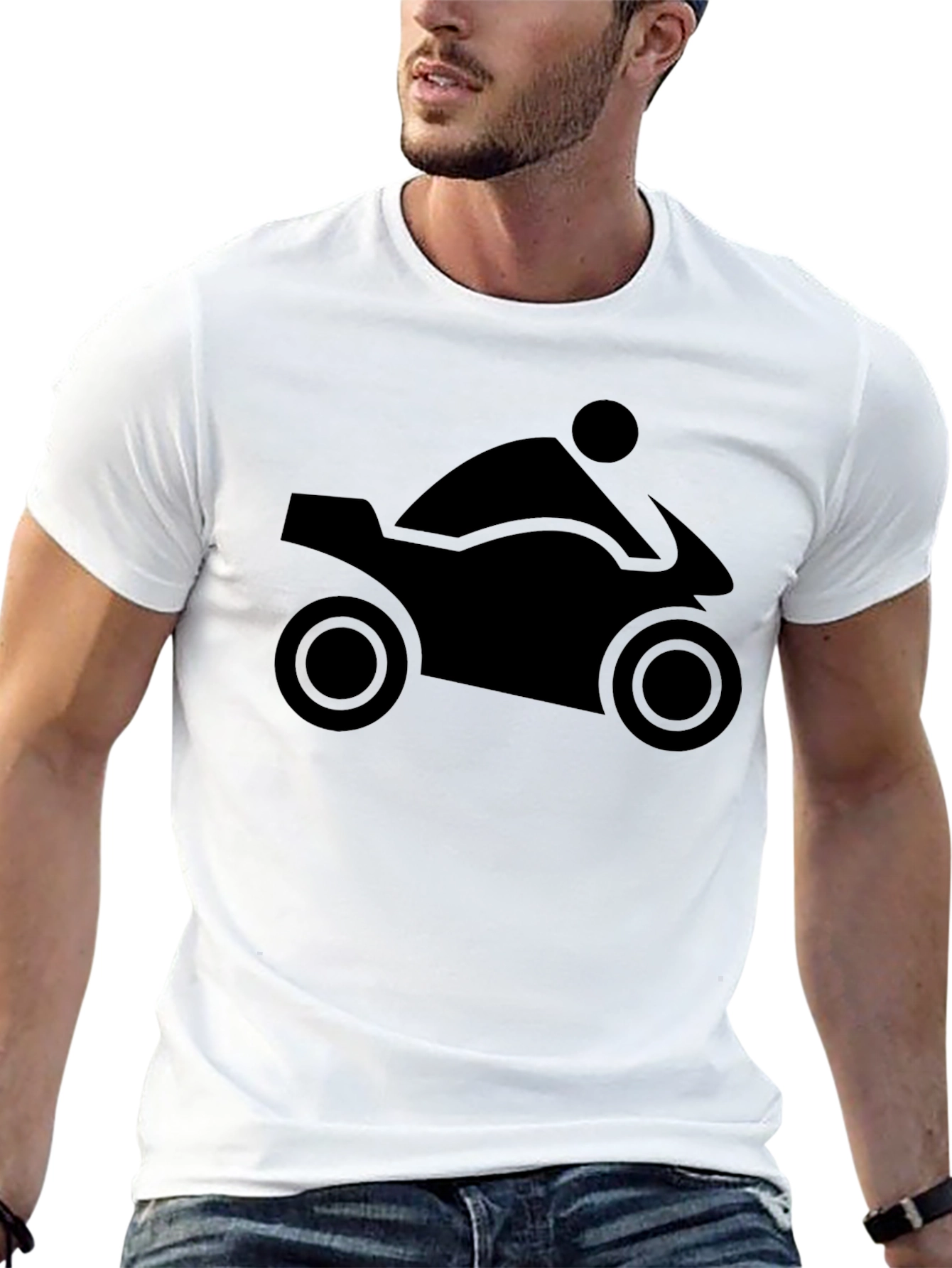 Motorcycle Silhouette T-Shirt - Black Graphic Tee