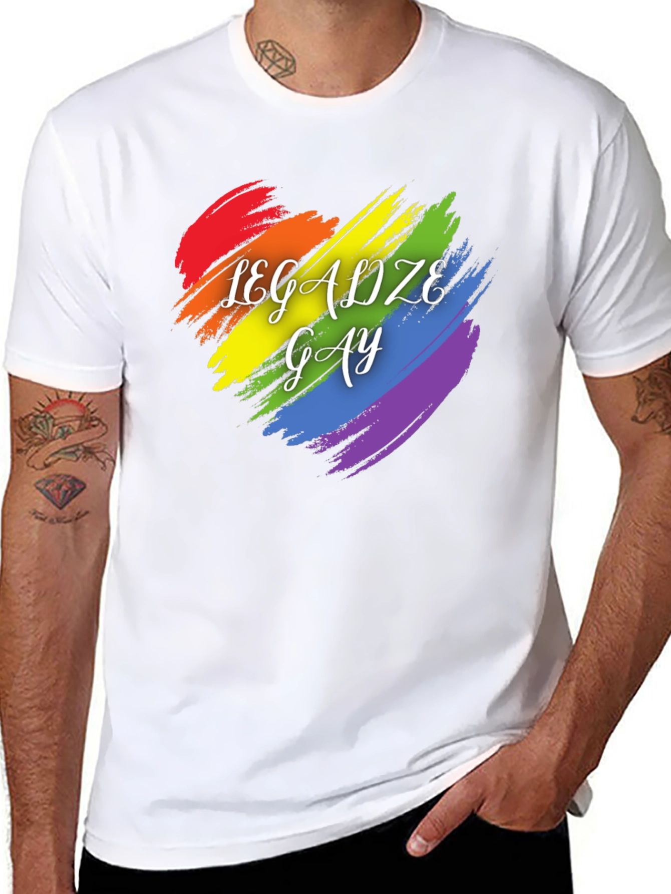 Legalize Gay Pride T-Shirt Rainbow Heart Tee