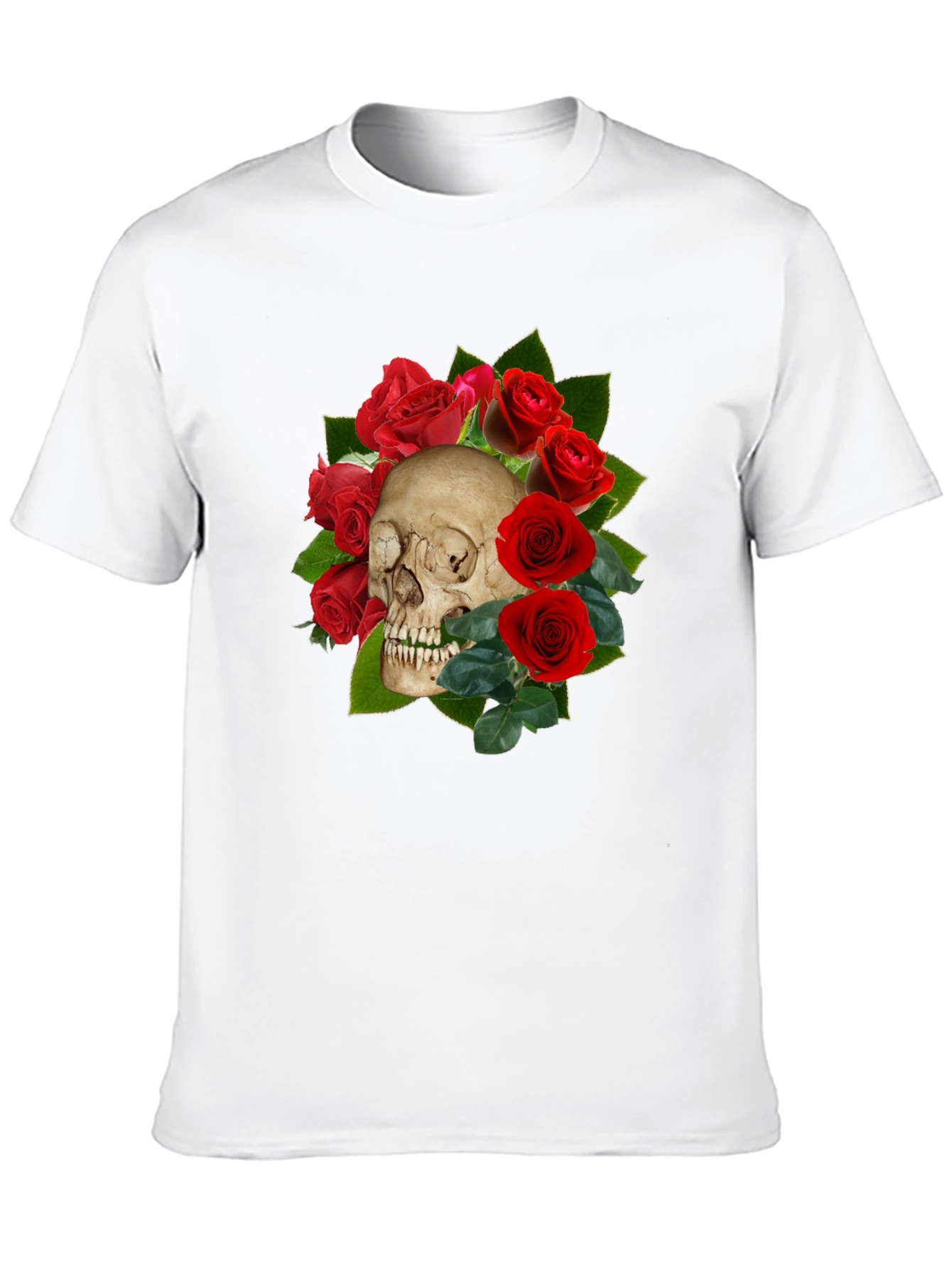 Skull & Roses Graphic T-Shirt - Gothic Style