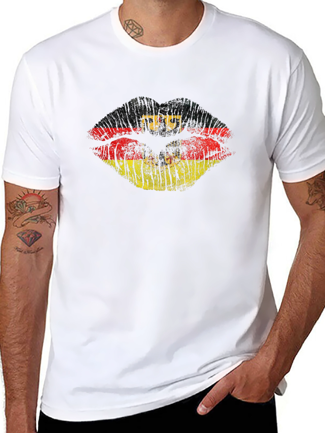 German Flag Lips Graphic T-Shirt