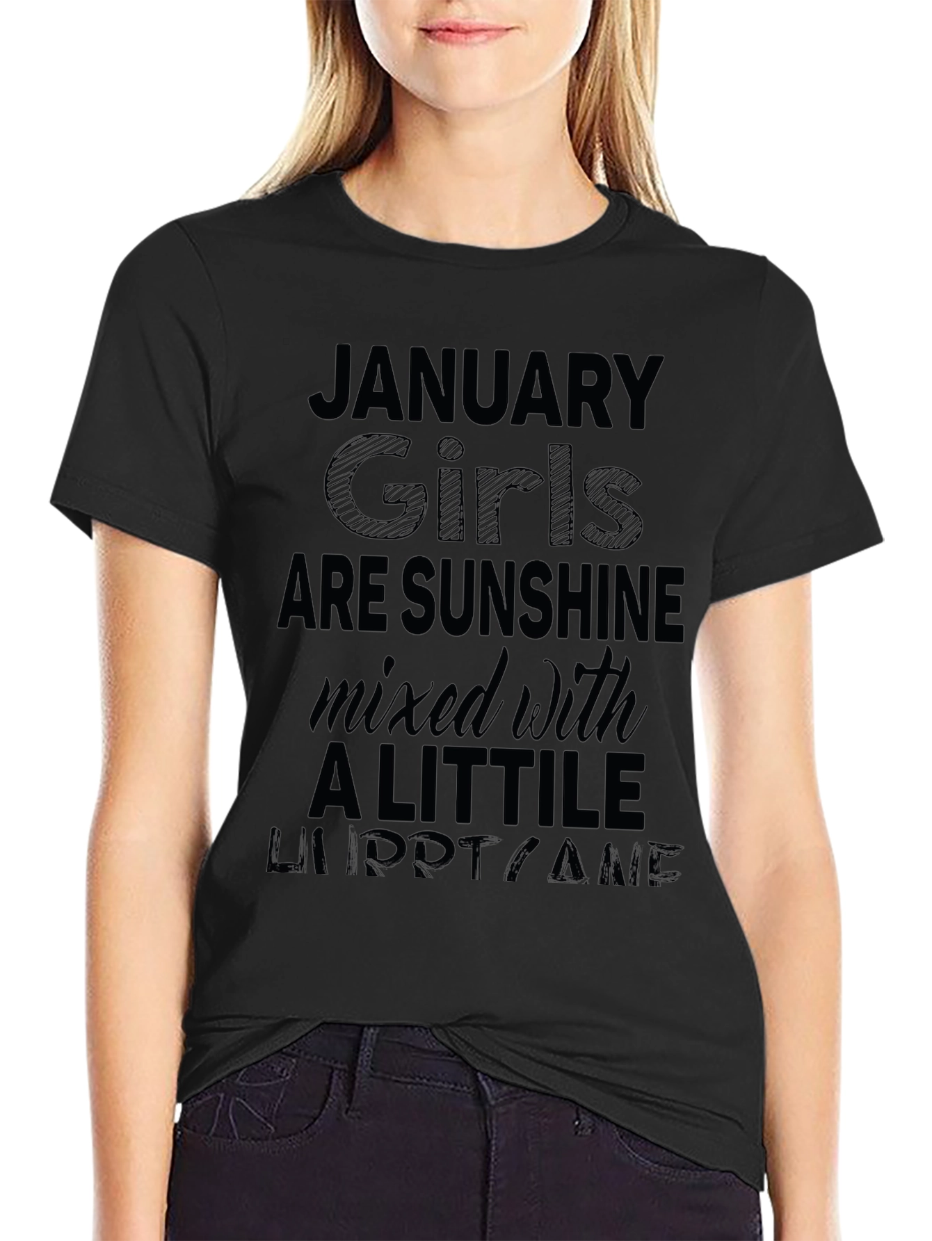 January Girls Sunshine Hurricane Black T-Shirt