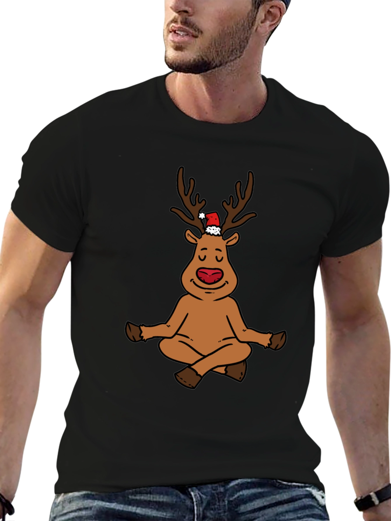 Yoga Reindeer Christmas T-Shirt