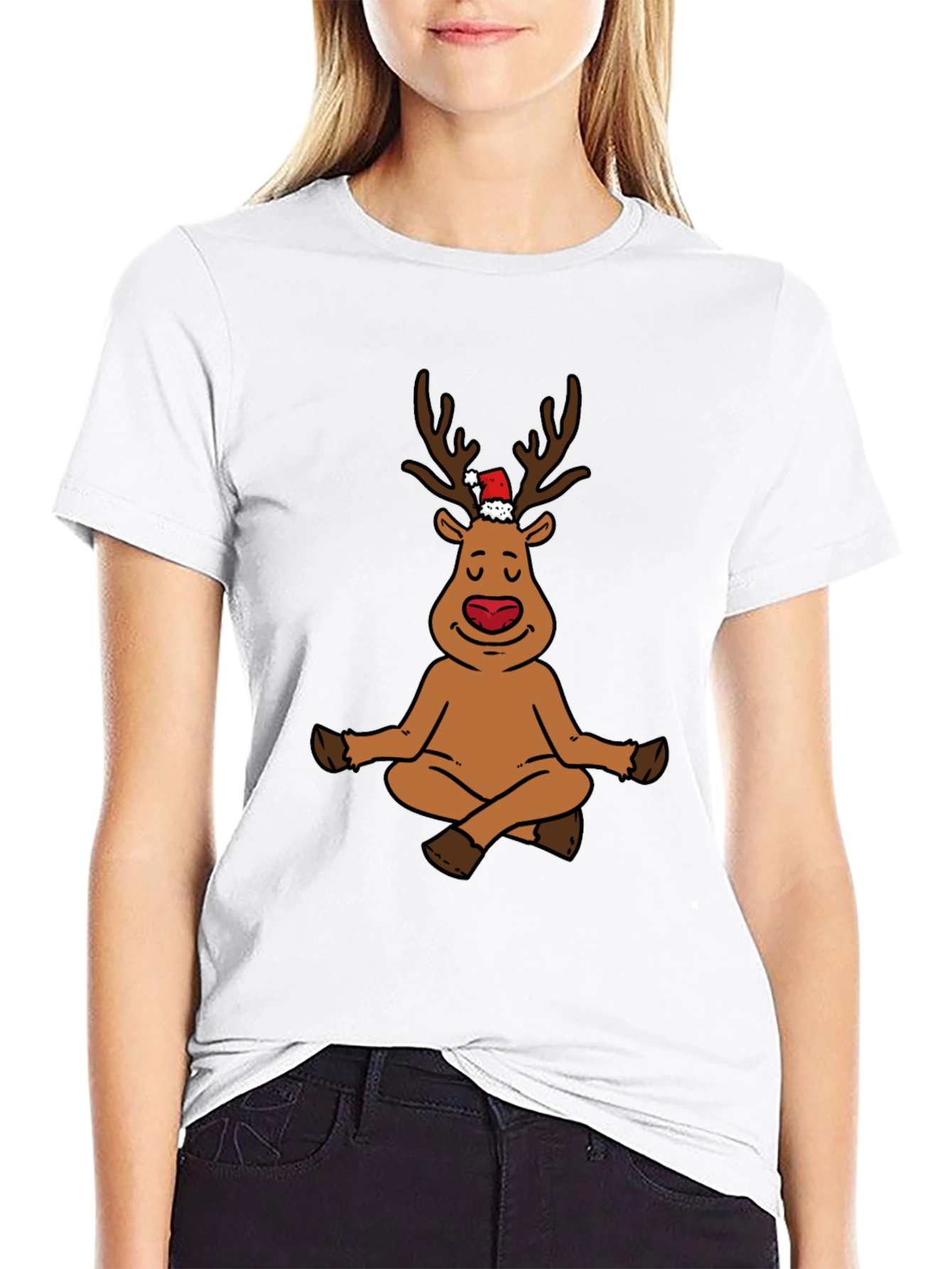 Yoga Reindeer Christmas T-Shirt