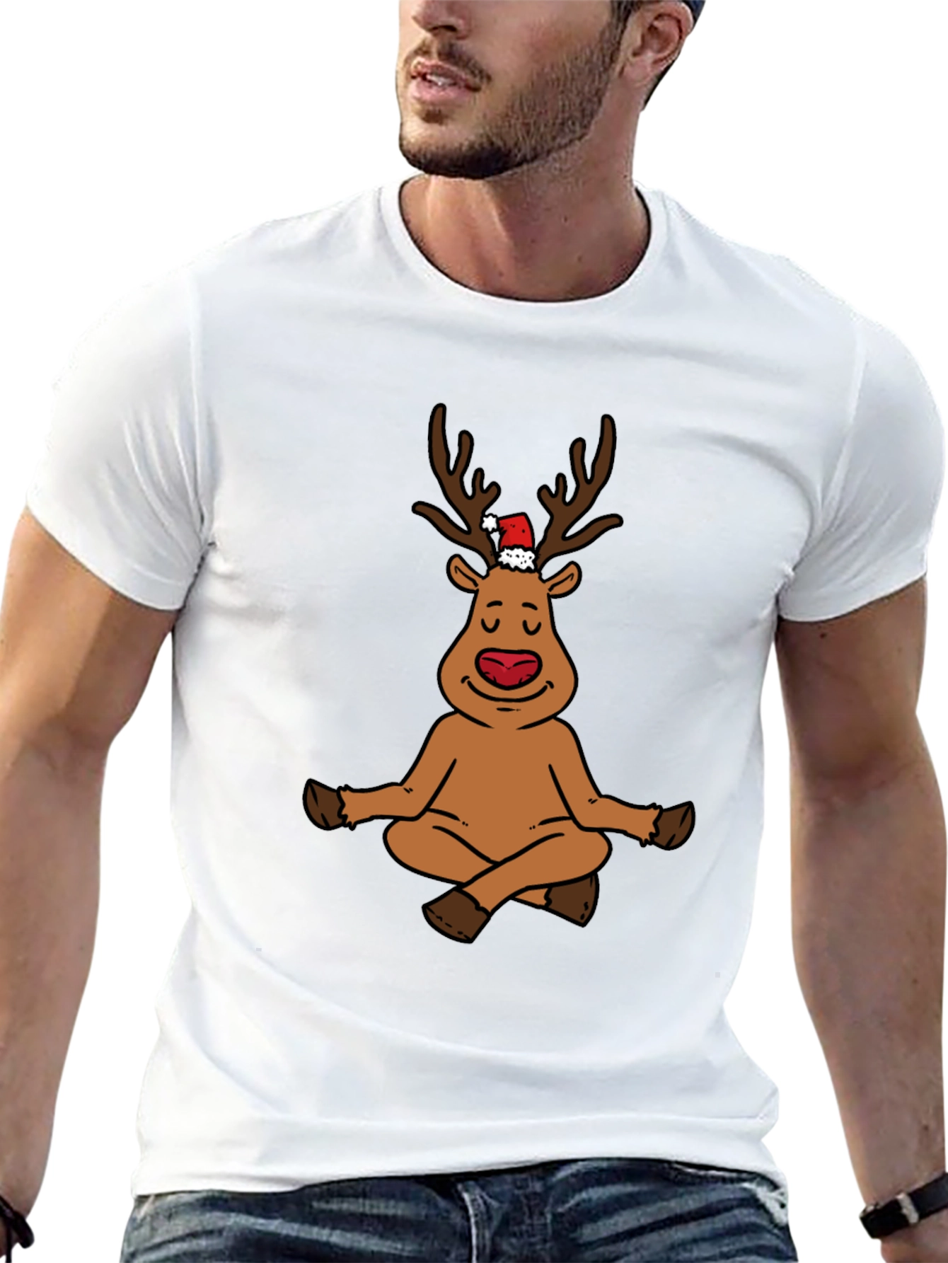 Yoga Reindeer Christmas T-Shirt