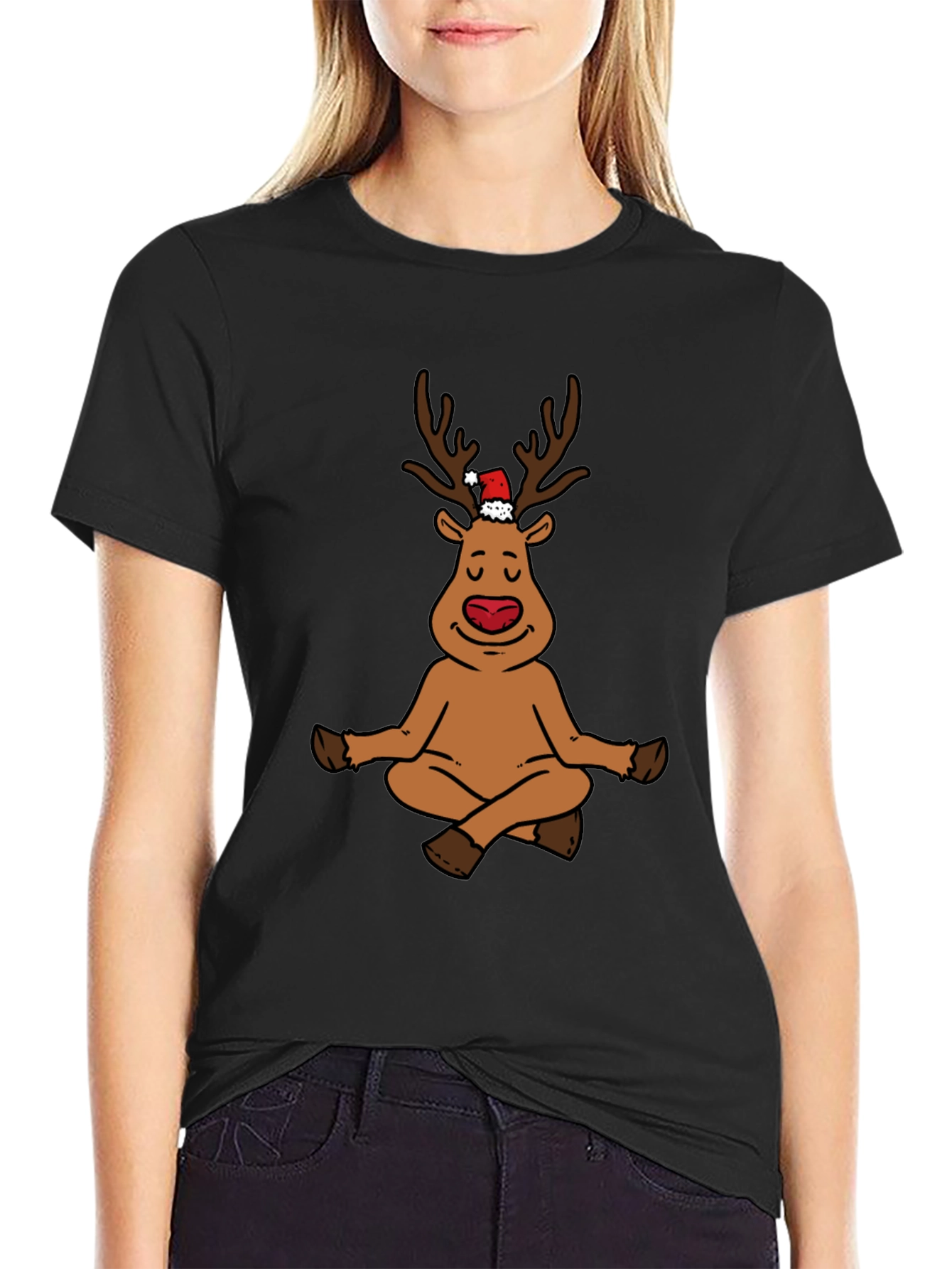 Yoga Reindeer Christmas T-Shirt