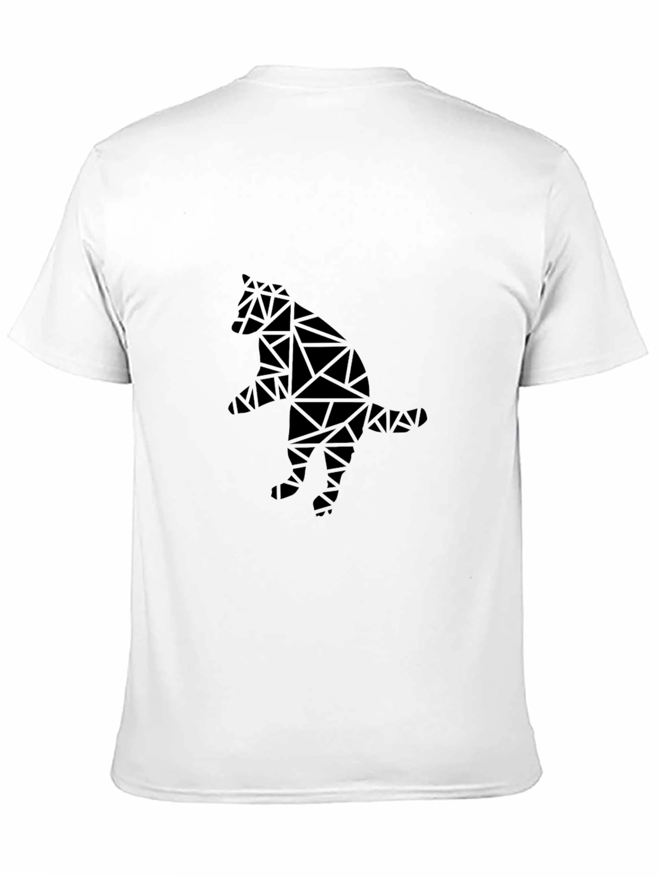 Geometric Cat Design Black T-Shirt