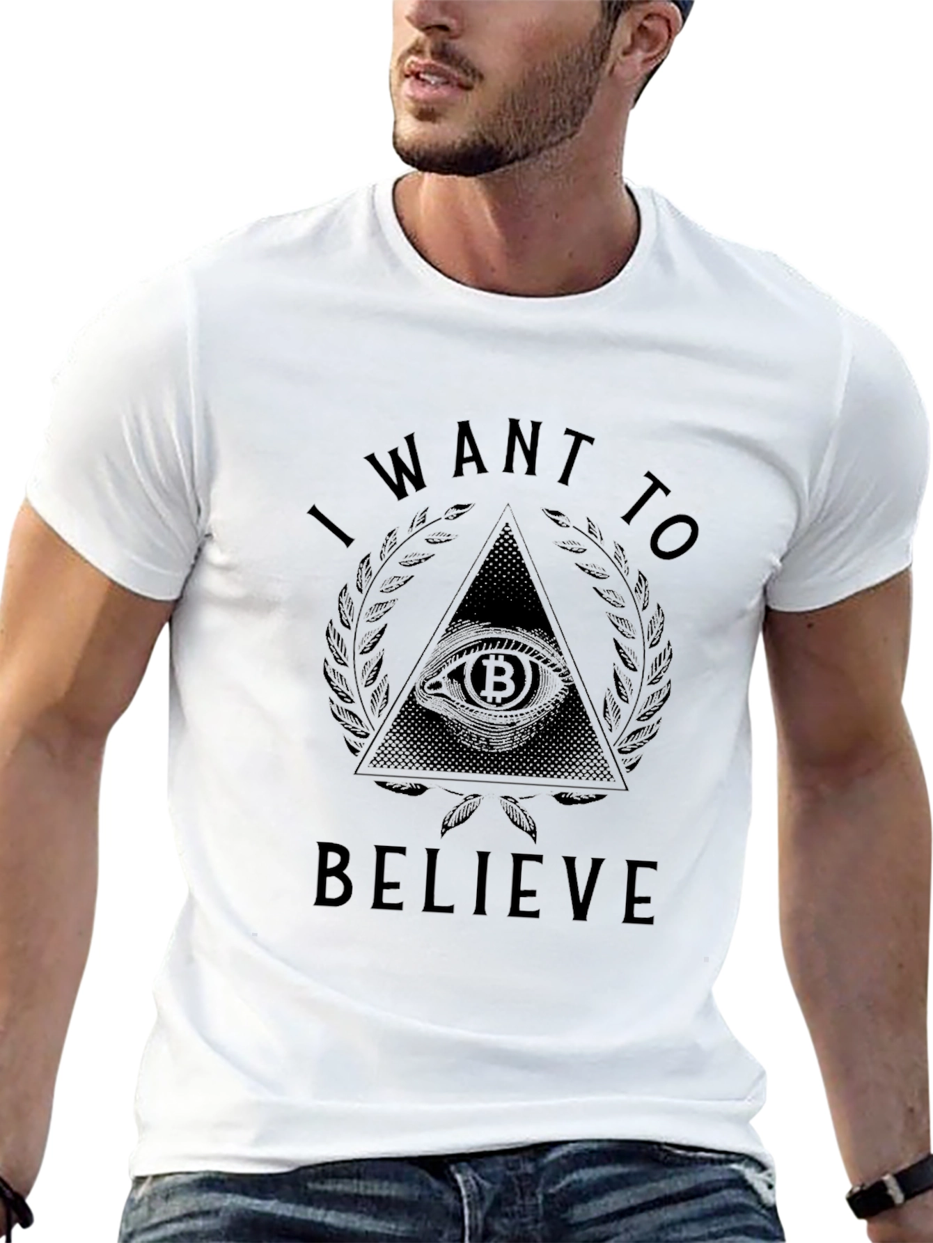 I Want to Believe Bitcoin T-Shirt - Black