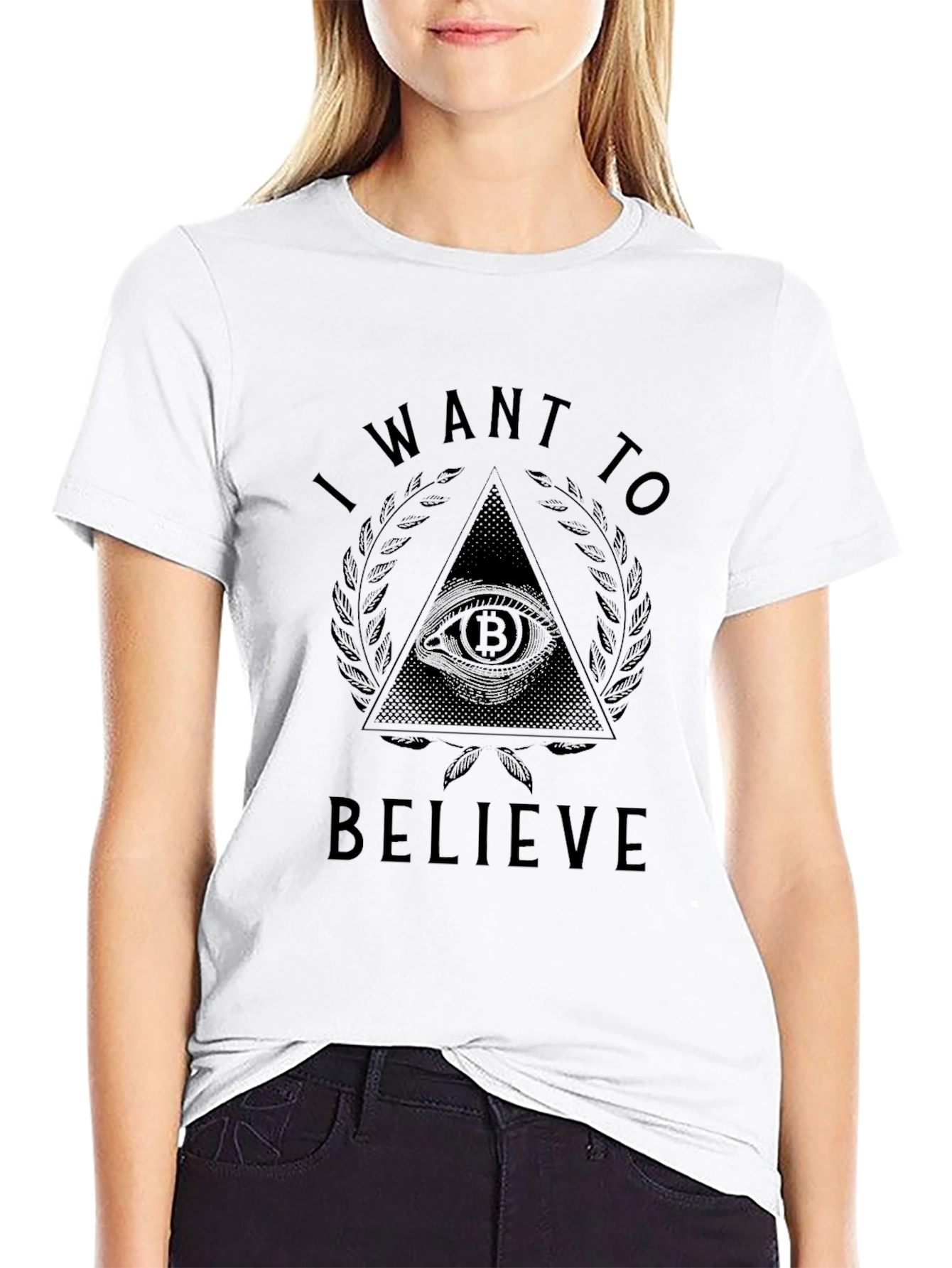 I Want to Believe Bitcoin T-Shirt - Black