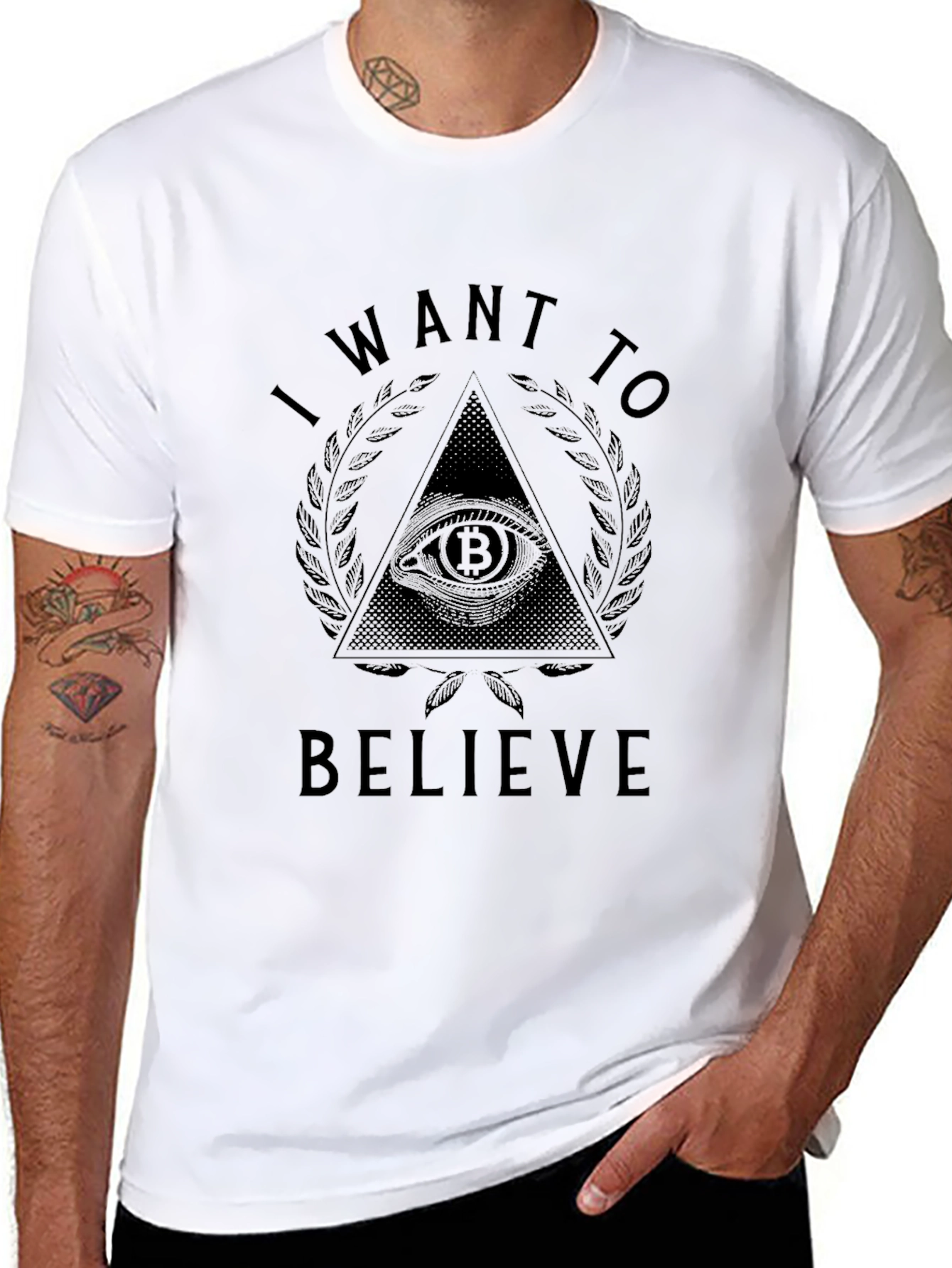 I Want to Believe Bitcoin T-Shirt - Black
