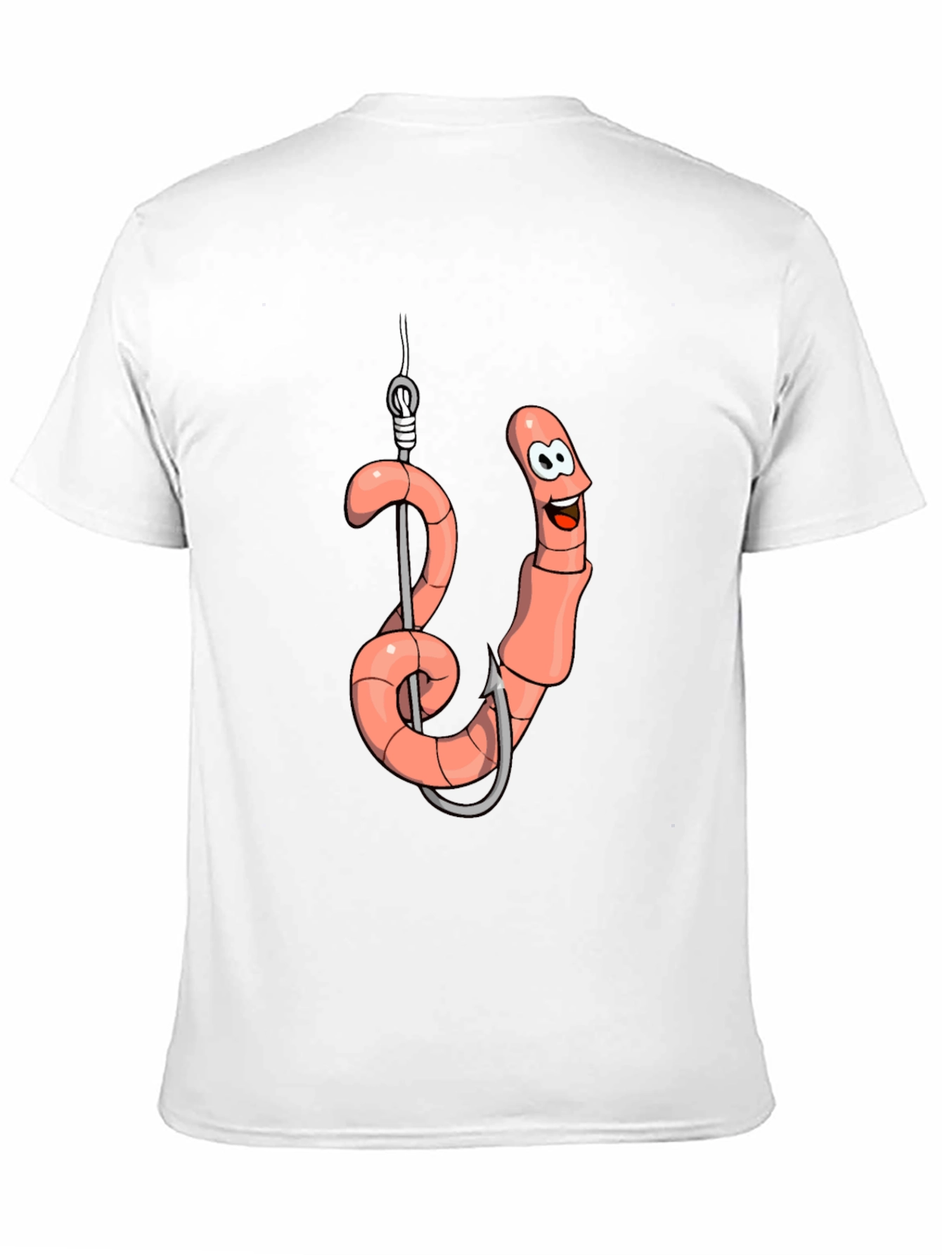 Funny Worm on Hook Black T-Shirt