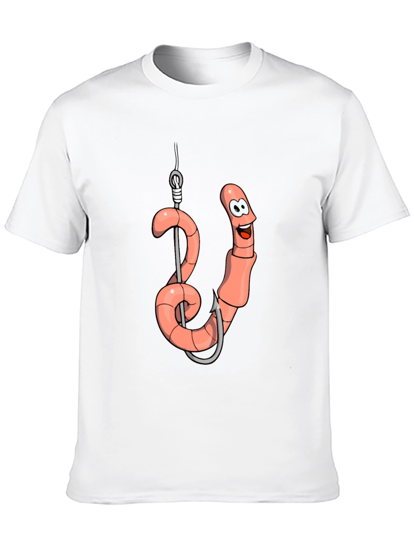 Funny Worm on Hook Black T-Shirt
