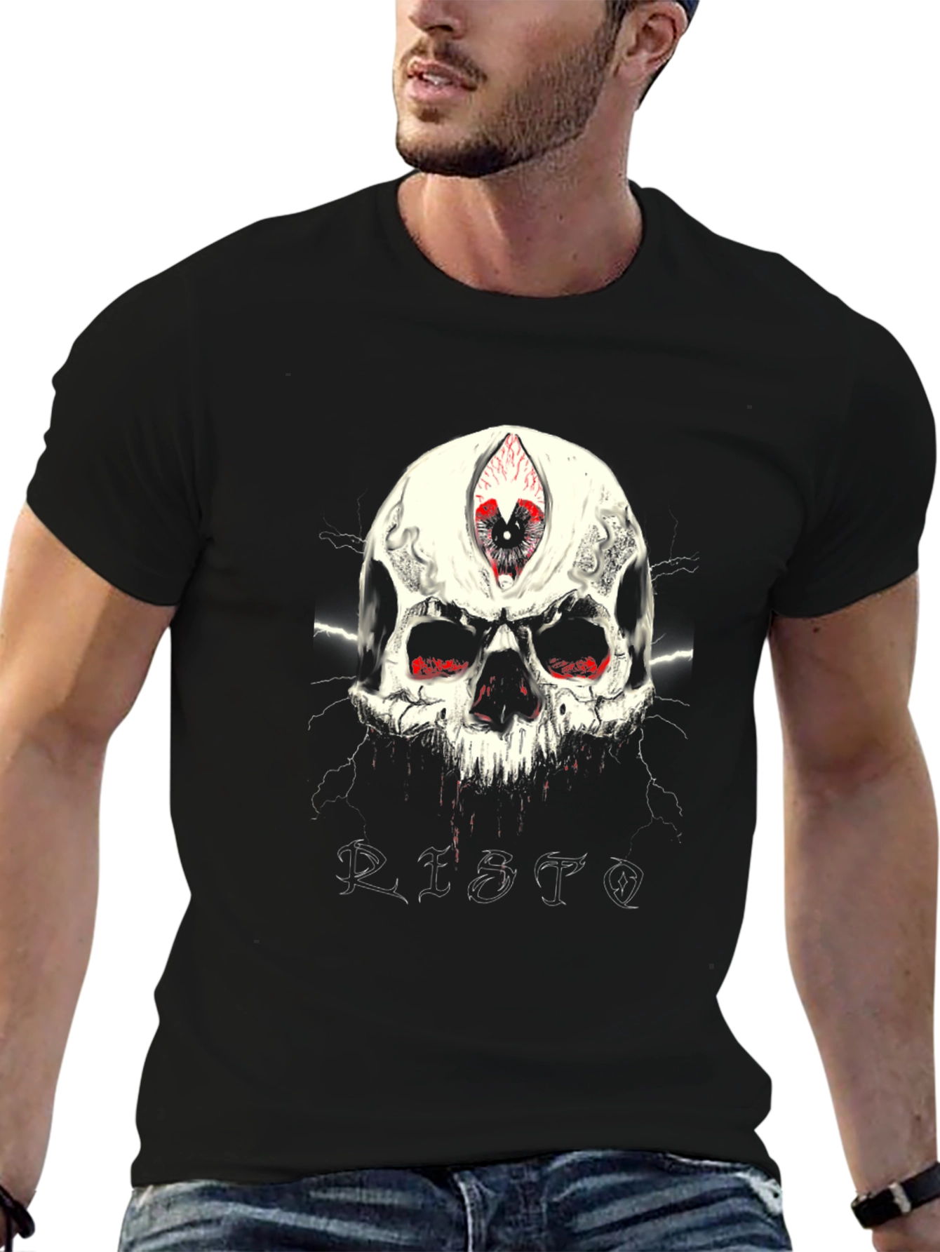 Edgy Skull Graphic Tee - Third Eye Design