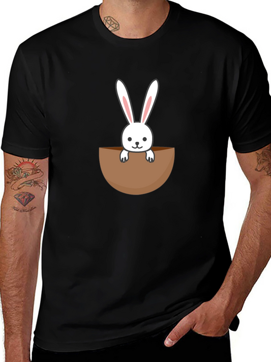 Bunny Pocket Graphic Tee - Cute Rabbit Shirt