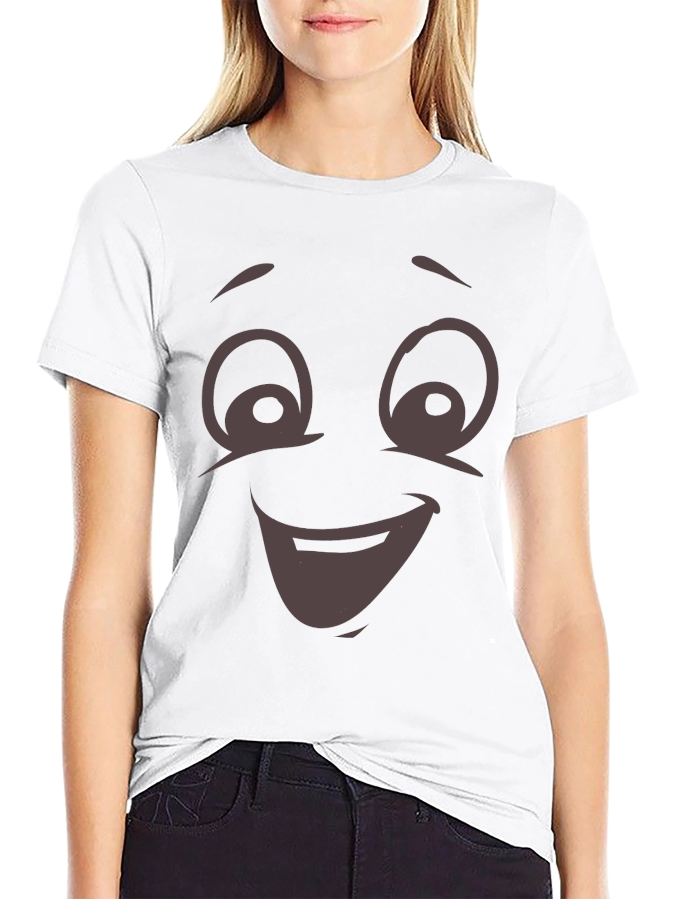 Funny Cartoon Face T-Shirt - Expressive Graphic Tee